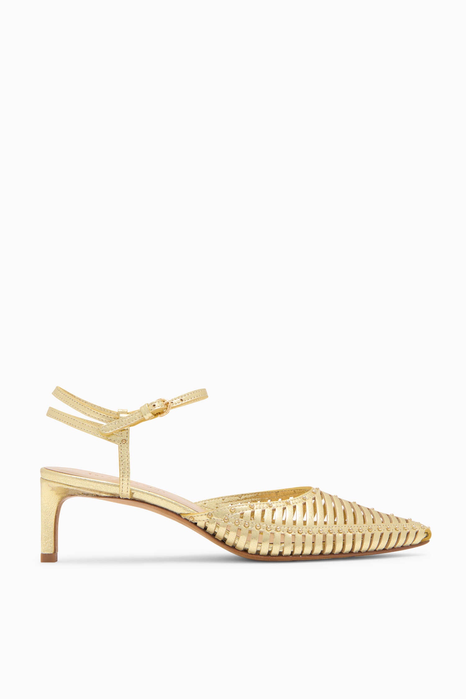 Ulla Johnson Francine Cage Kitten Heel - Pale Gold