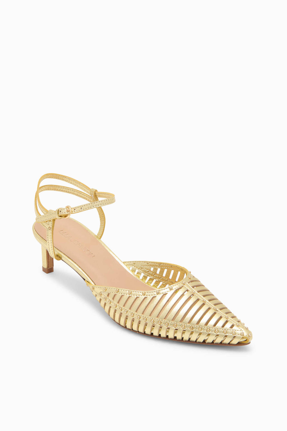 Francine Cage Kitten Heel - Pale Gold