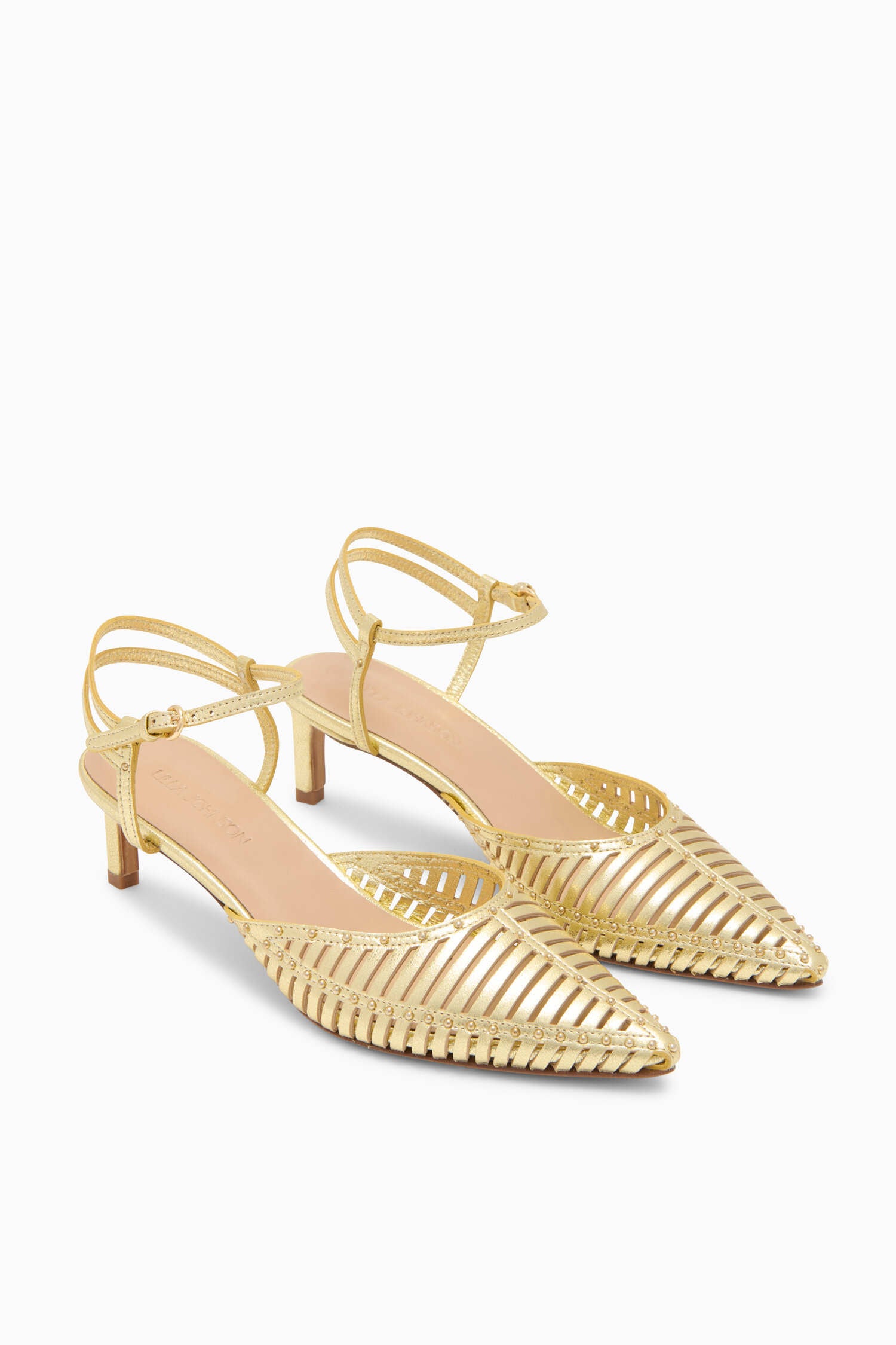 Ulla Johnson Francine Cage Kitten Heel - Pale Gold