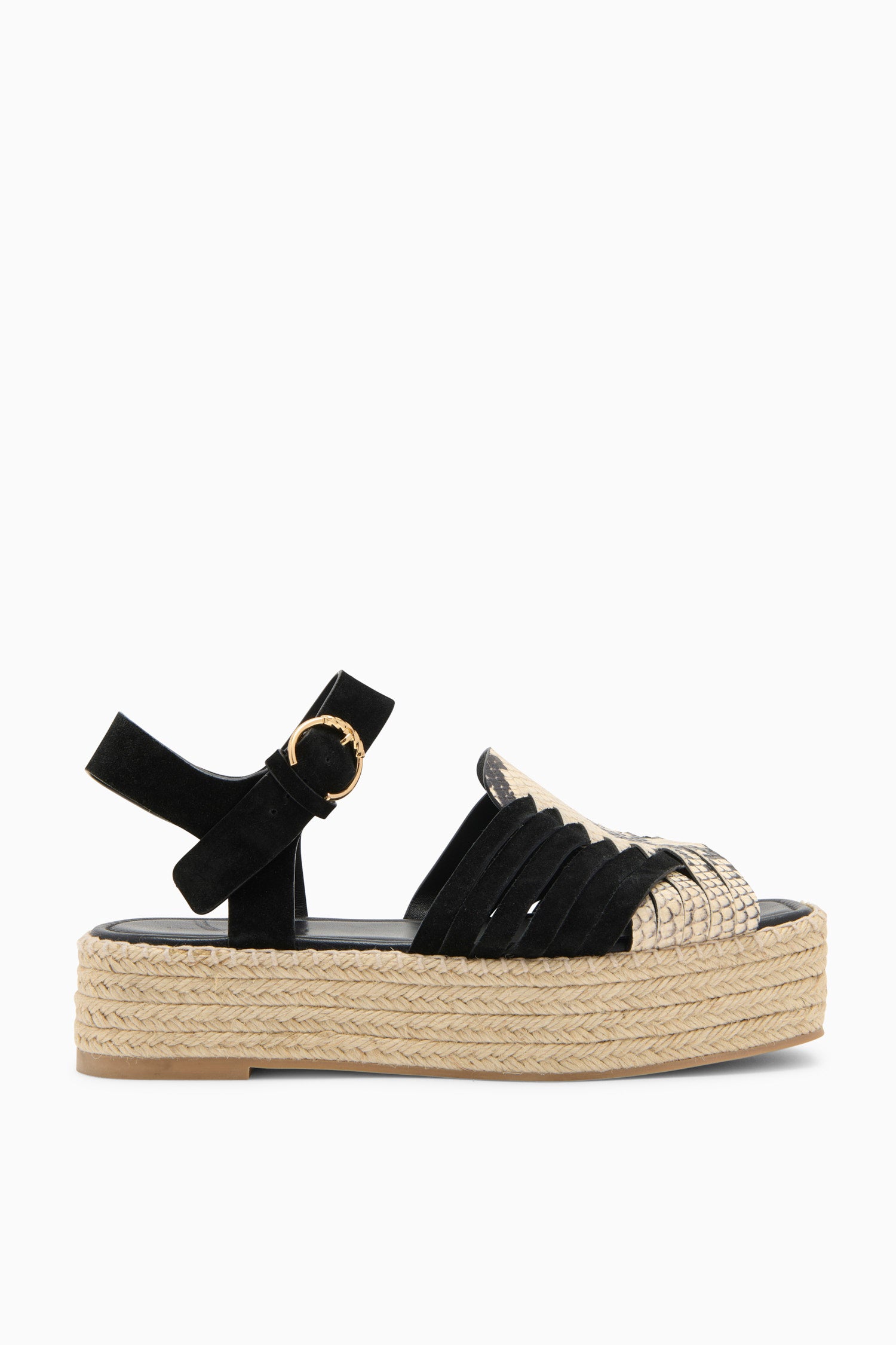 Elsa Espadrille Noir Python Colorblock
