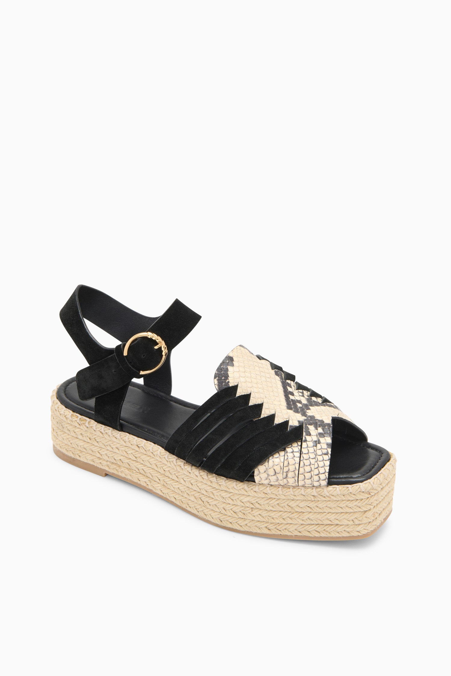 Elsa Espadrille Noir Python Colorblock Ulla Johnson