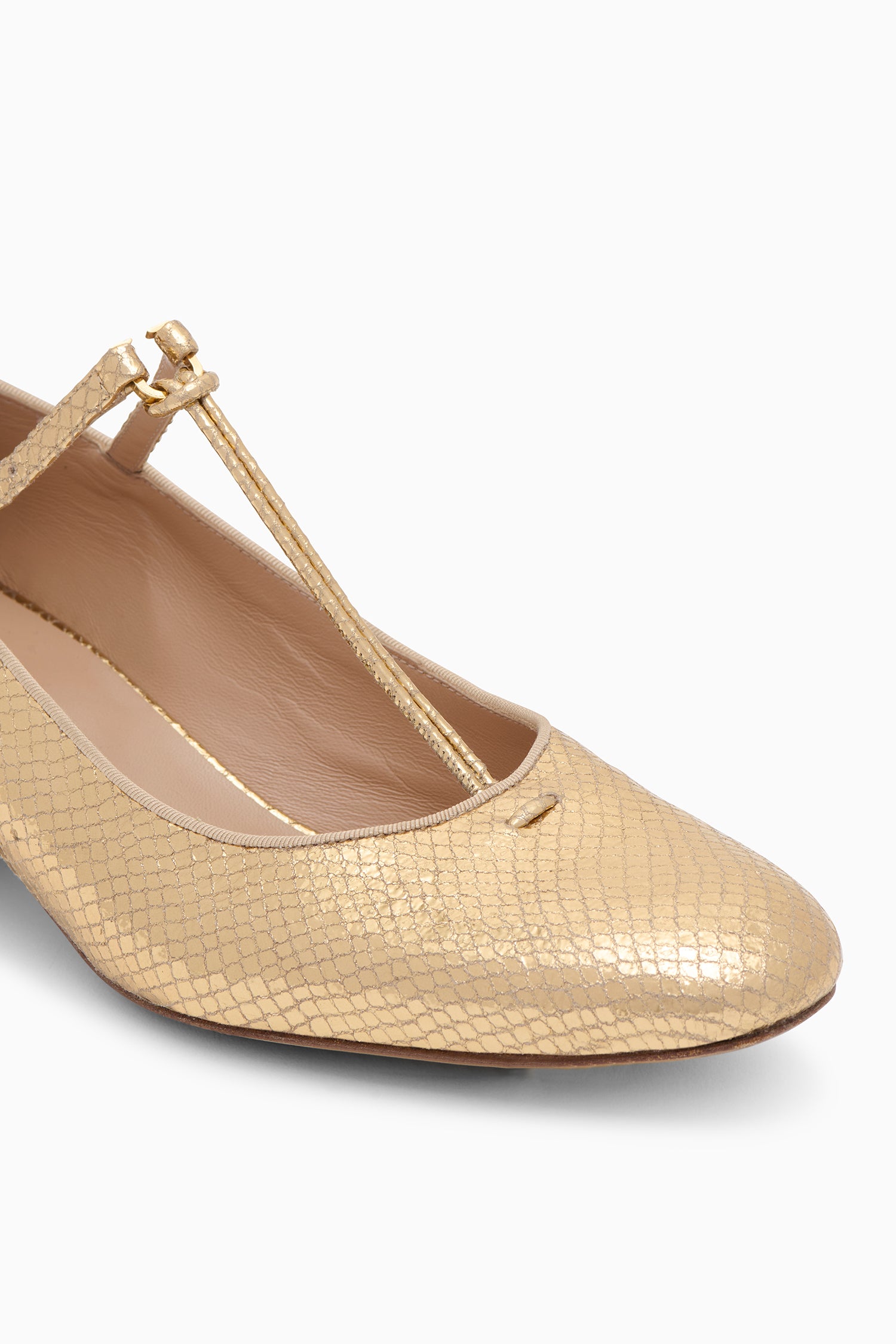 Lucy Mary Jane Heel - Gold Python