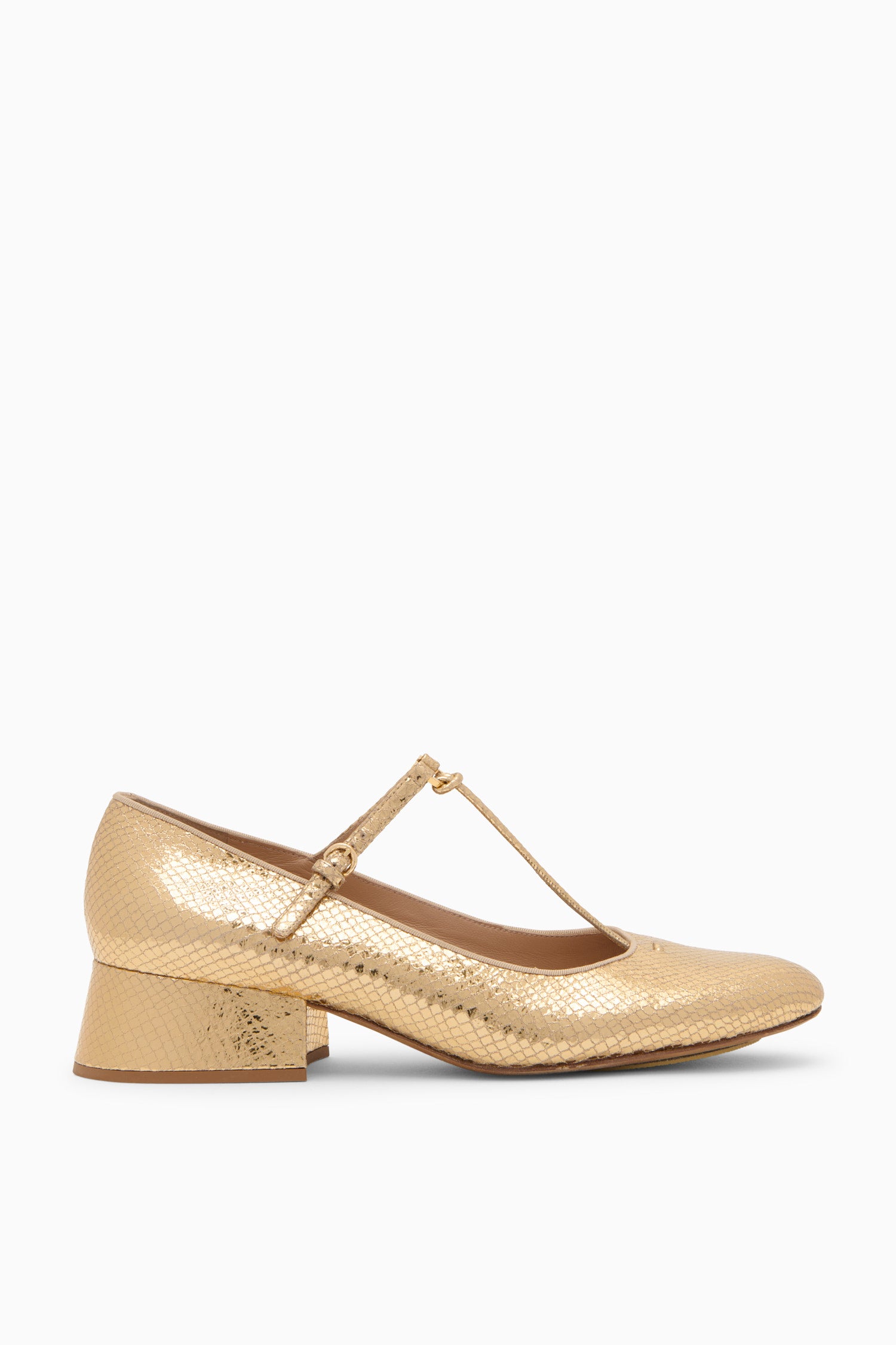 Lucy Mary Jane Heel - Gold Python