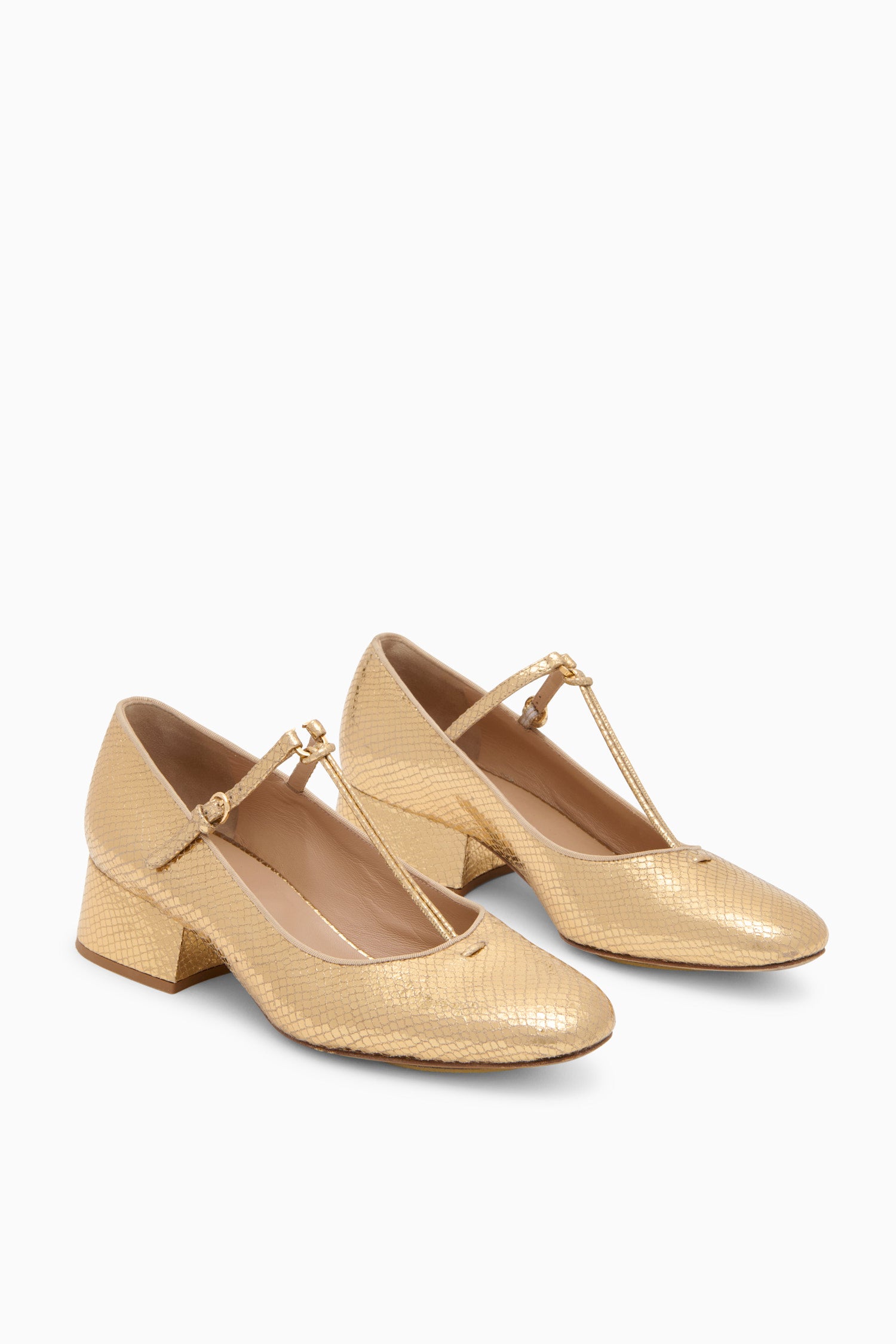 Lucy Mary Jane Heel - Gold Python