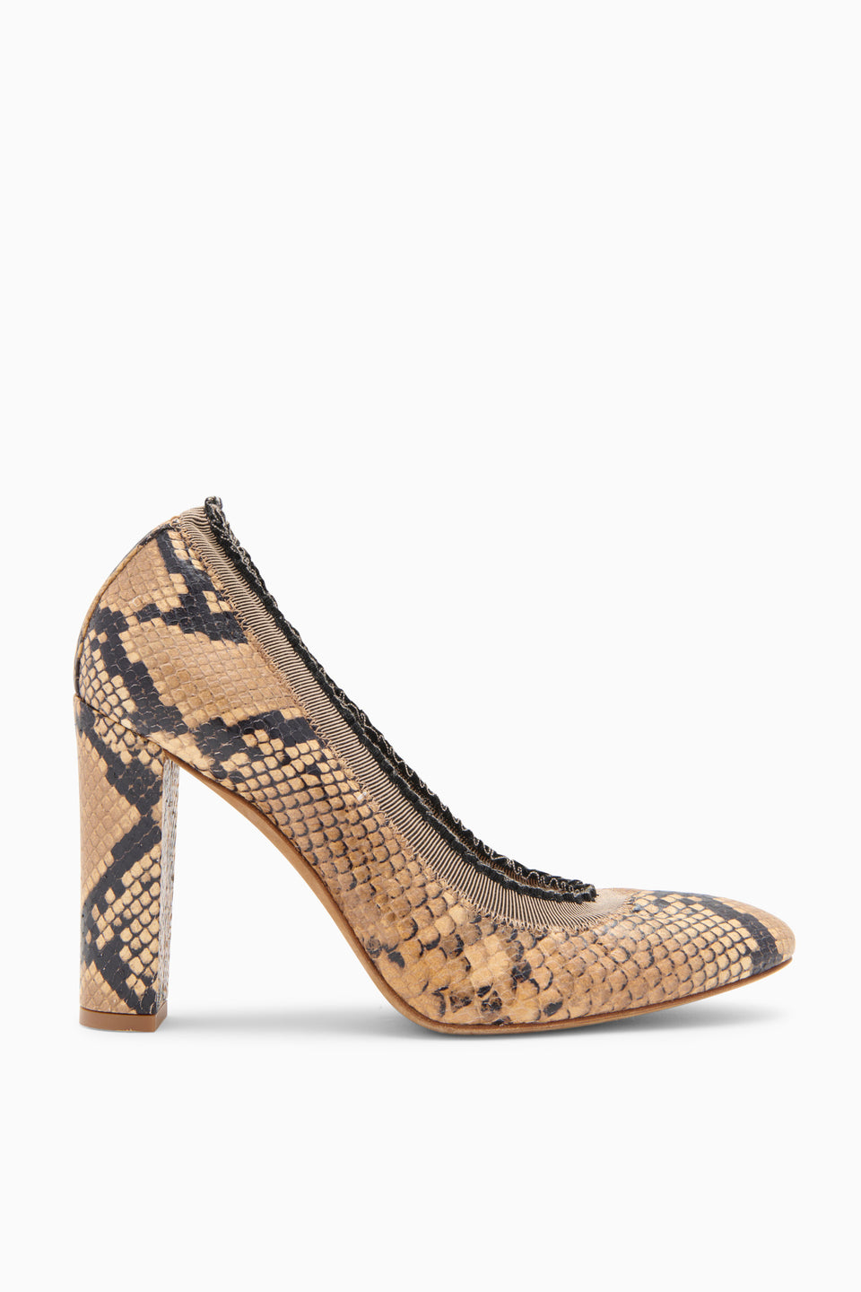 Elise Ruffle Pump - Sienna Python