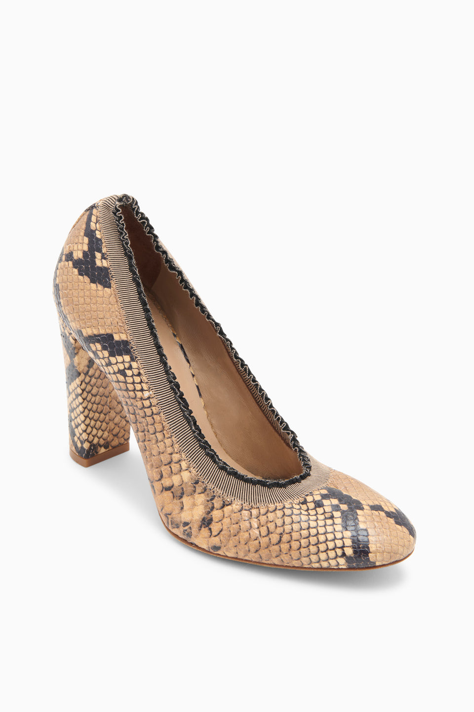 Elise Ruffle Pump - Sienna Python