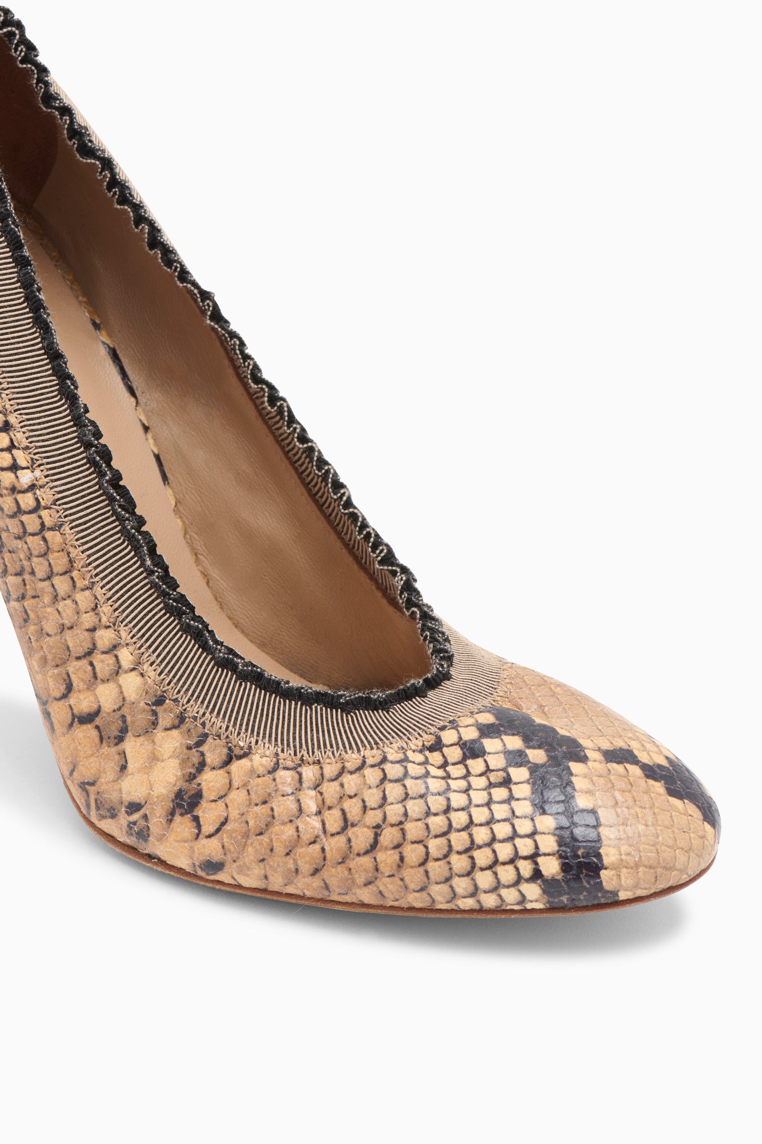 Elise Ruffle Pump - Sienna Python