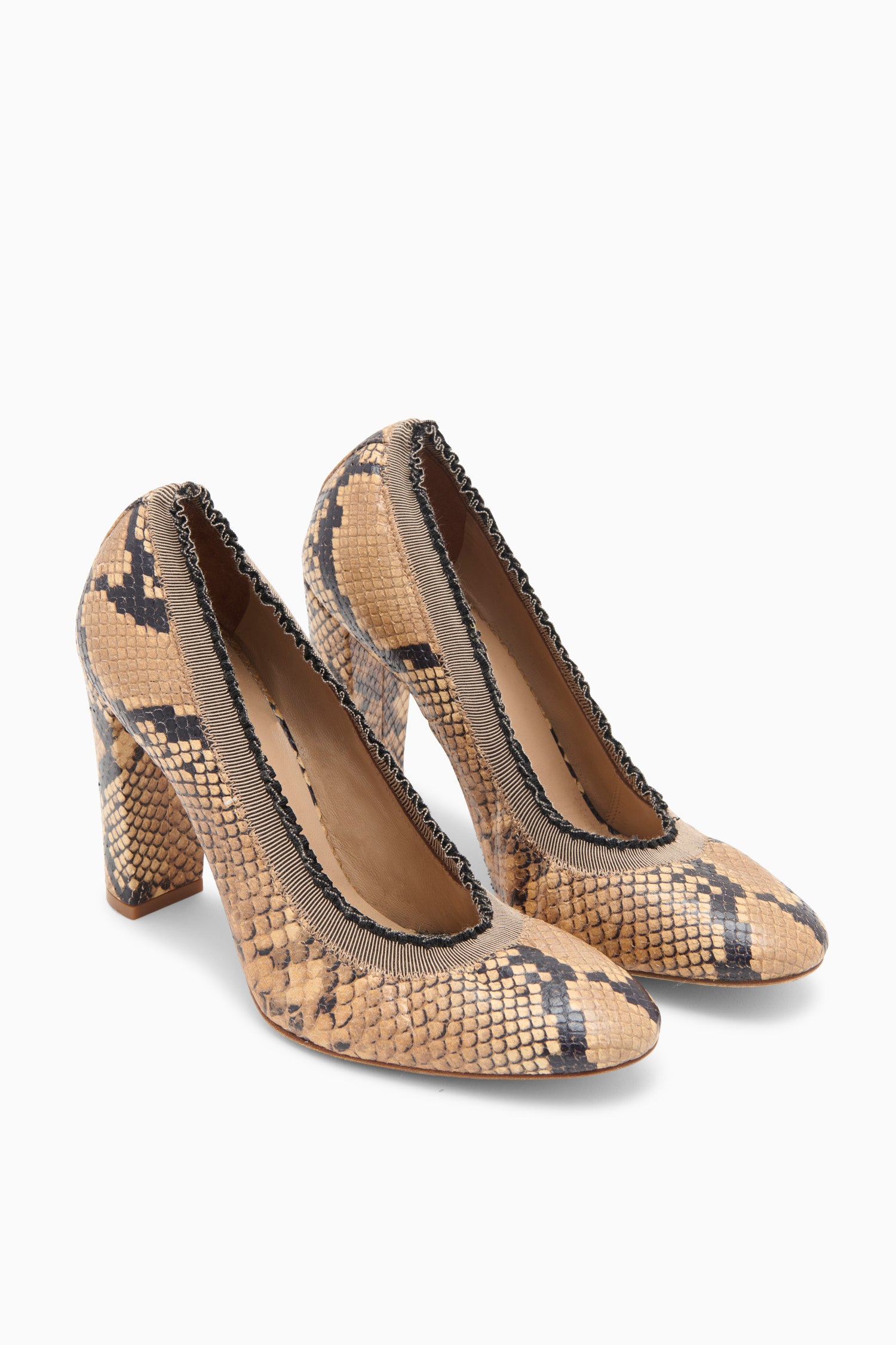 Elise Ruffle Pump - Sienna Python