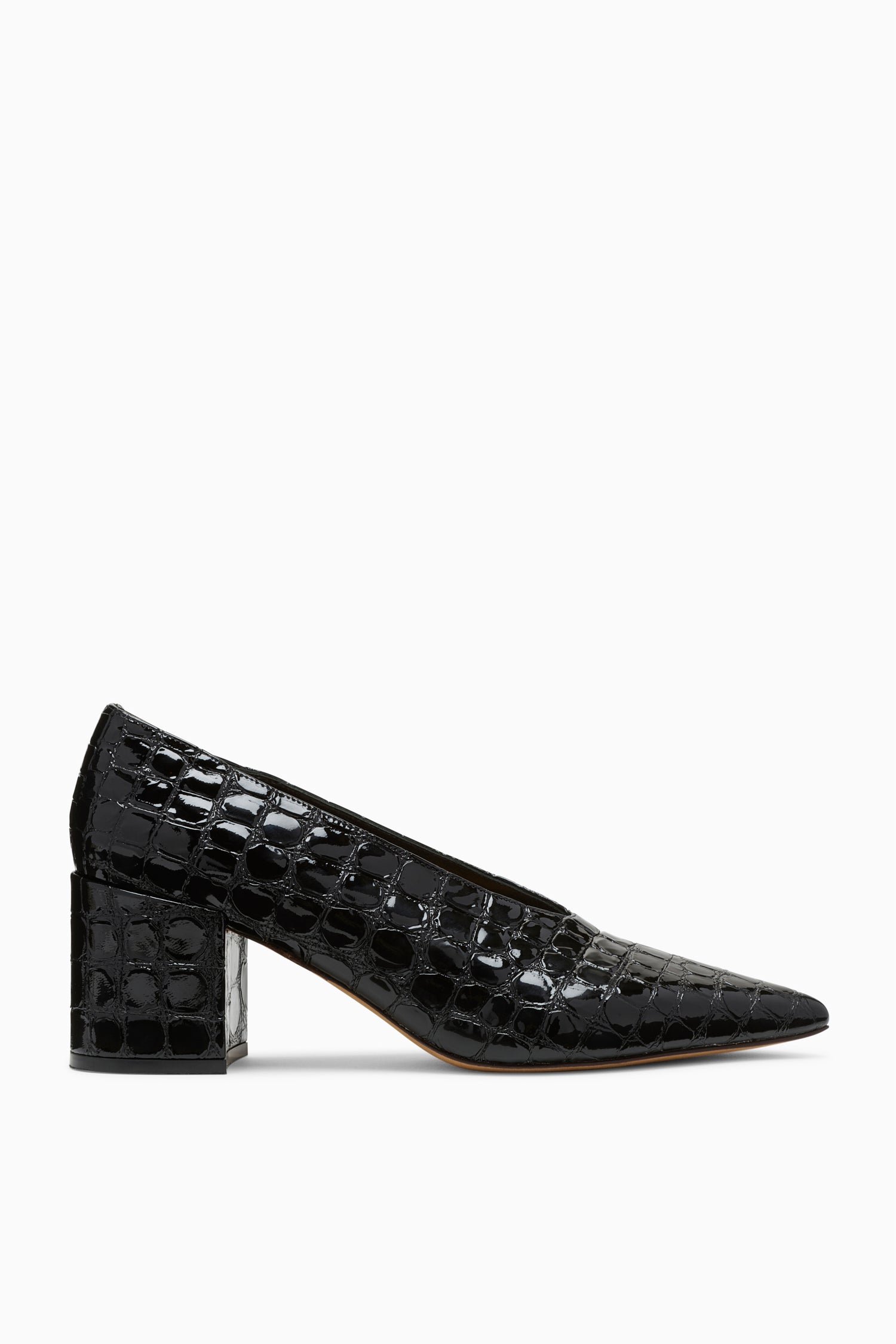 Polline Pump - Noir Black Embossed Leather Pump - Ulla Johnson