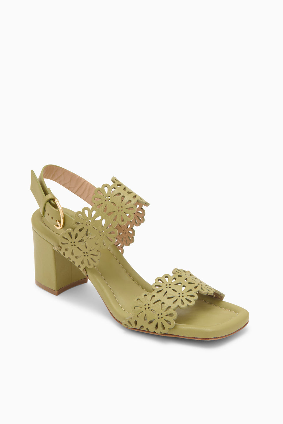 Celeste Eyelet Mid Heel - Lichen