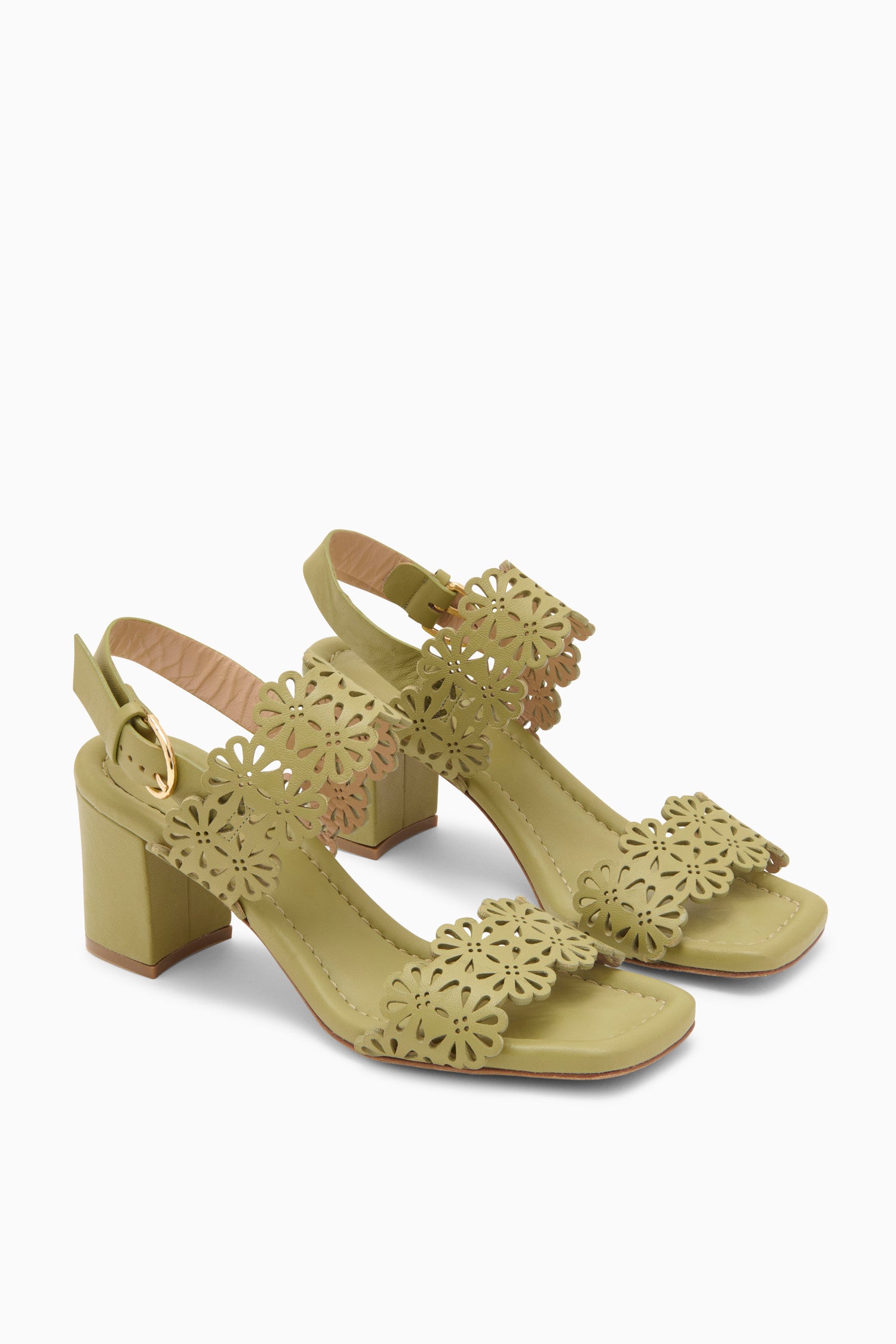 Ulla Johnson Celeste Eyelet Mid Heel - Lichen