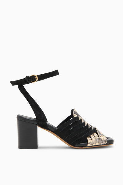 ODINA BLOCK Black Patent Block Heel Mule by KURT GEIGER LONDON