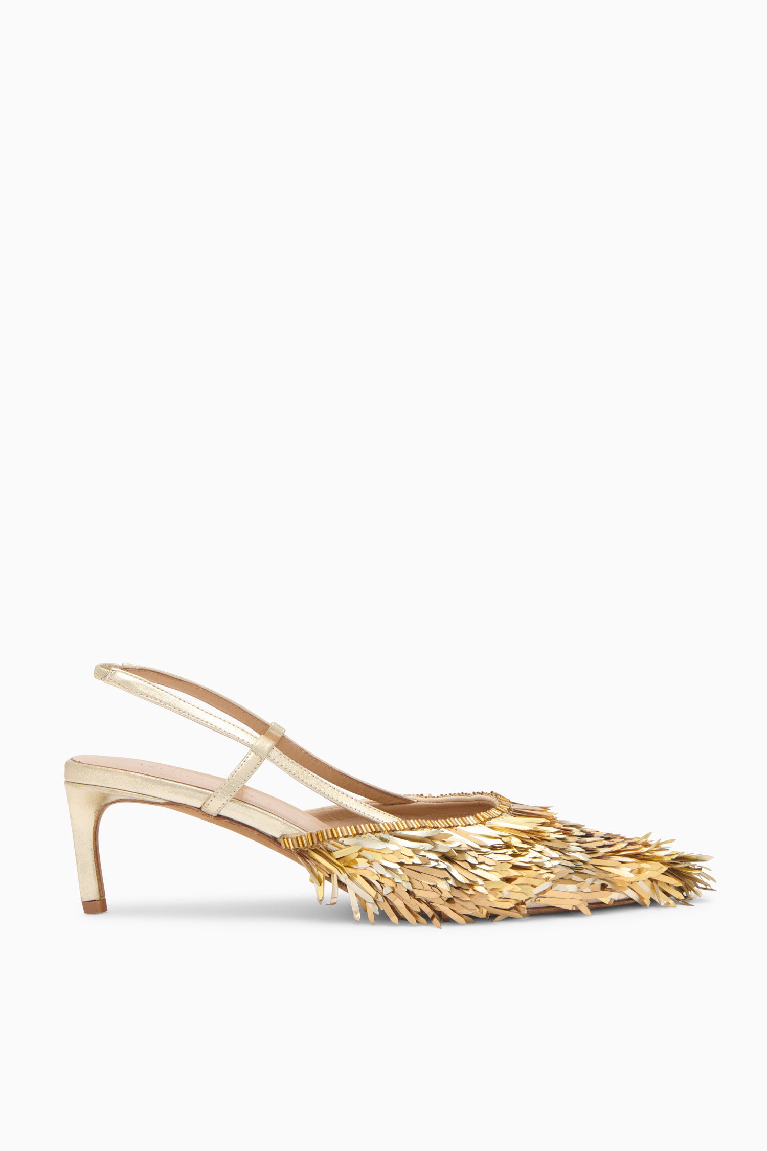 Ulla Johnson Shira Sequin Kitten Heel - Gilt