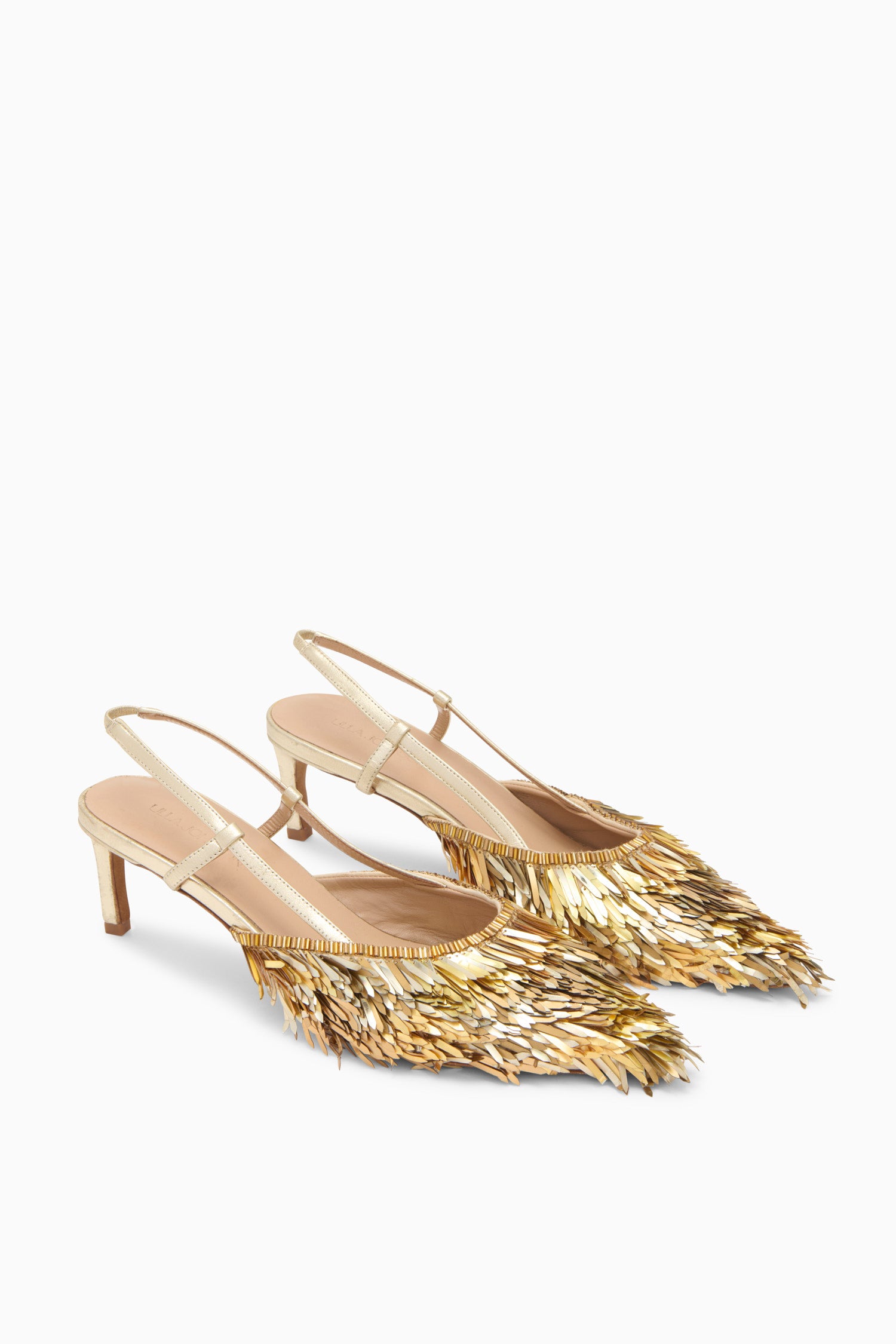 Ulla Johnson Shira Sequin Kitten Heel - Gilt