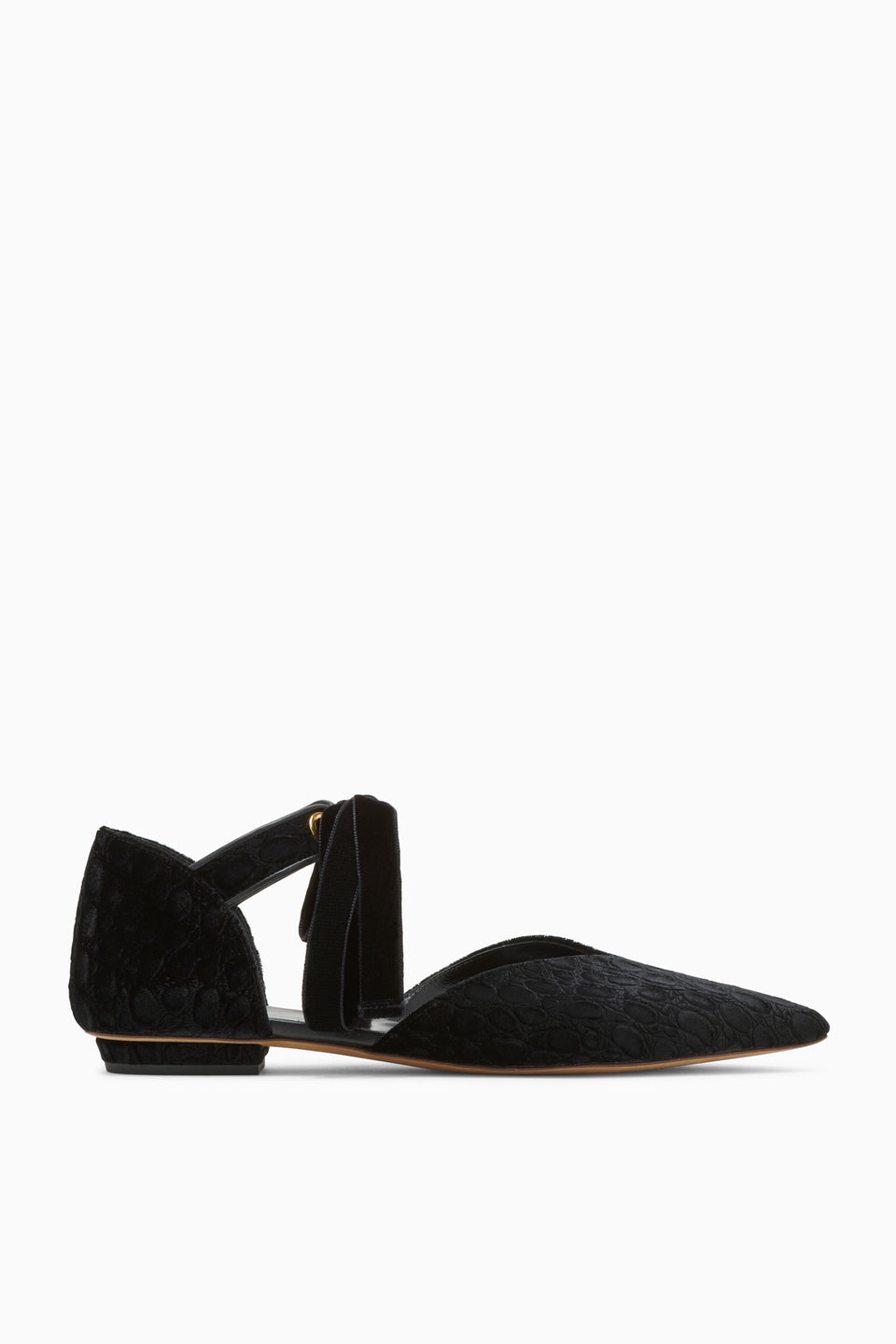 Corinna Eyelet Flat - Noir