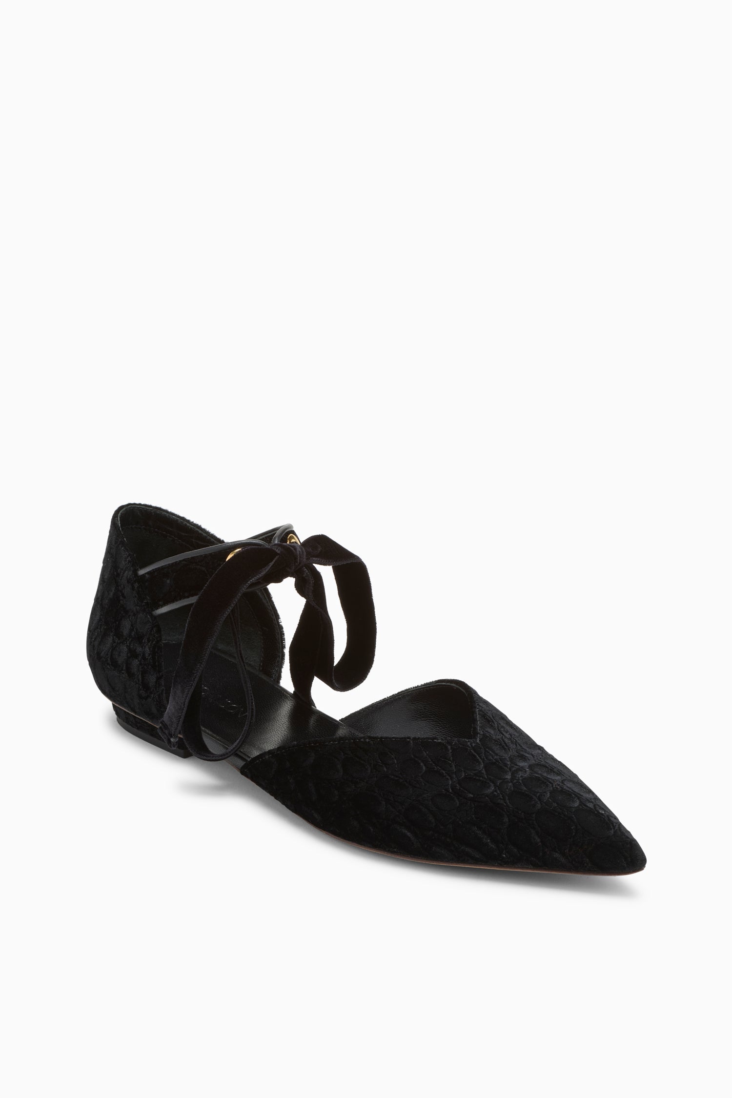 Corinna Eyelet Flat - Noir