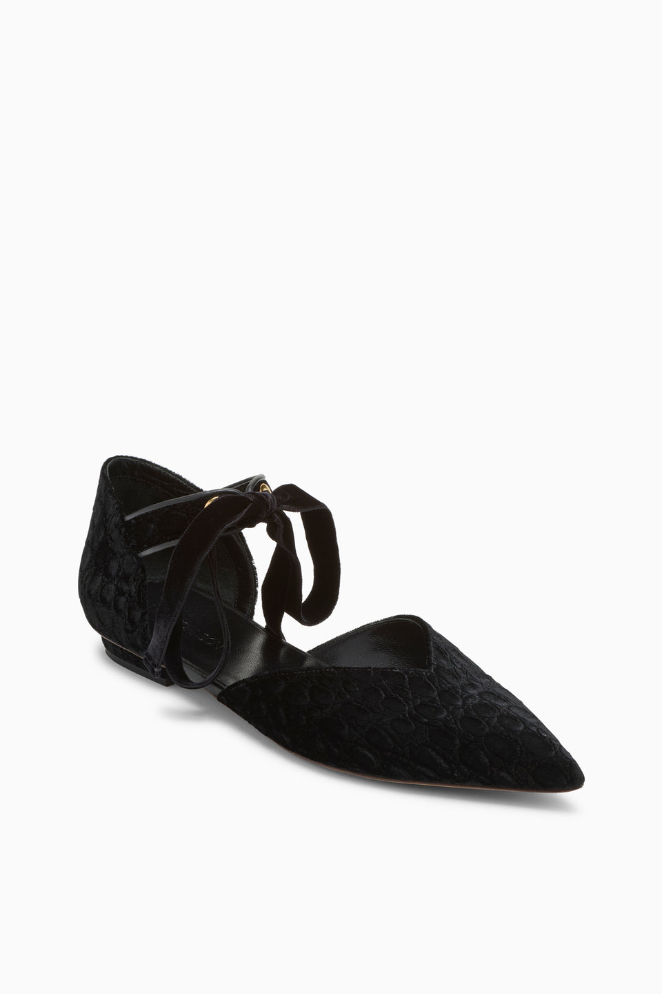 Corinna Eyelet Flat - Noir
