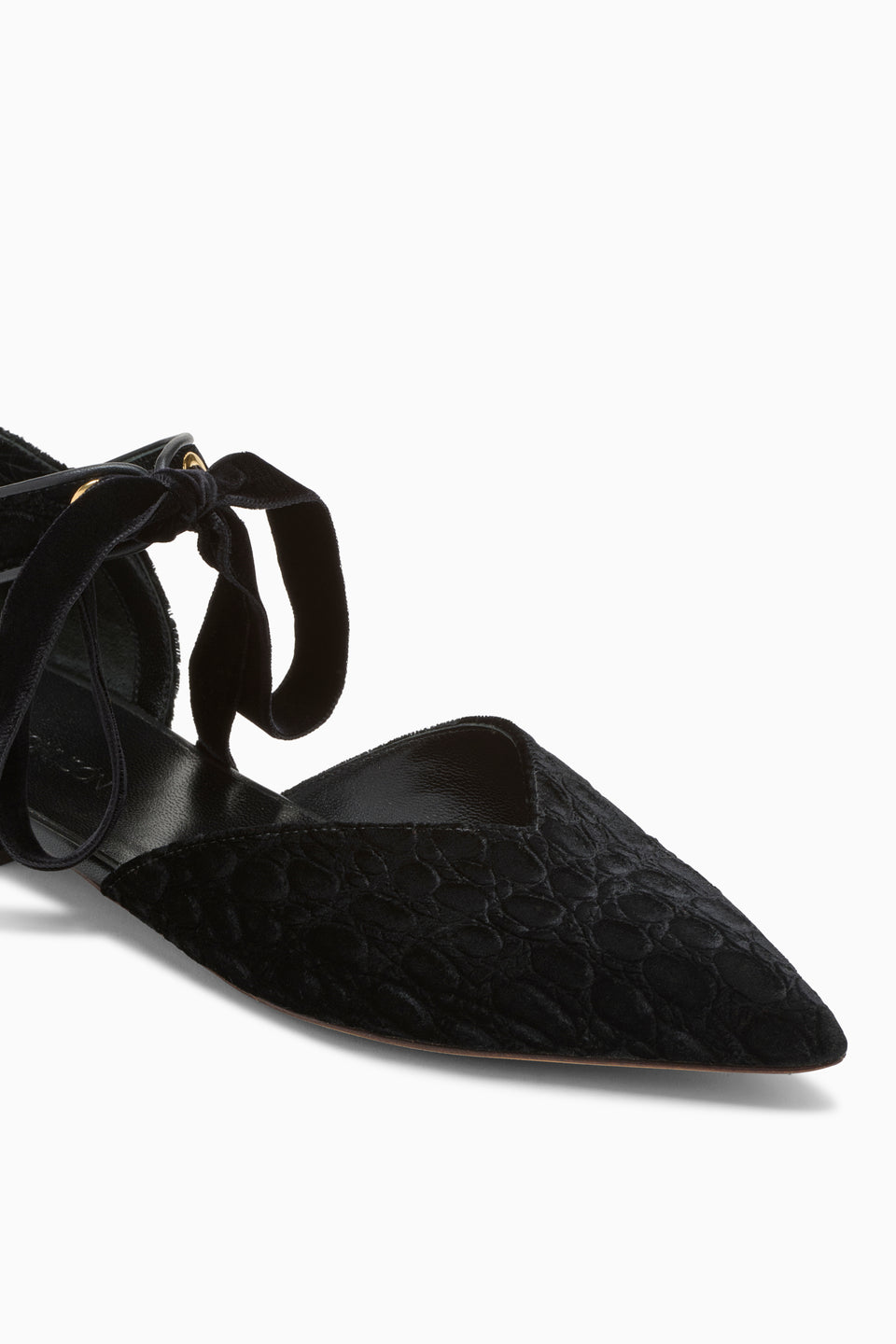Corinna Eyelet Flat - Noir