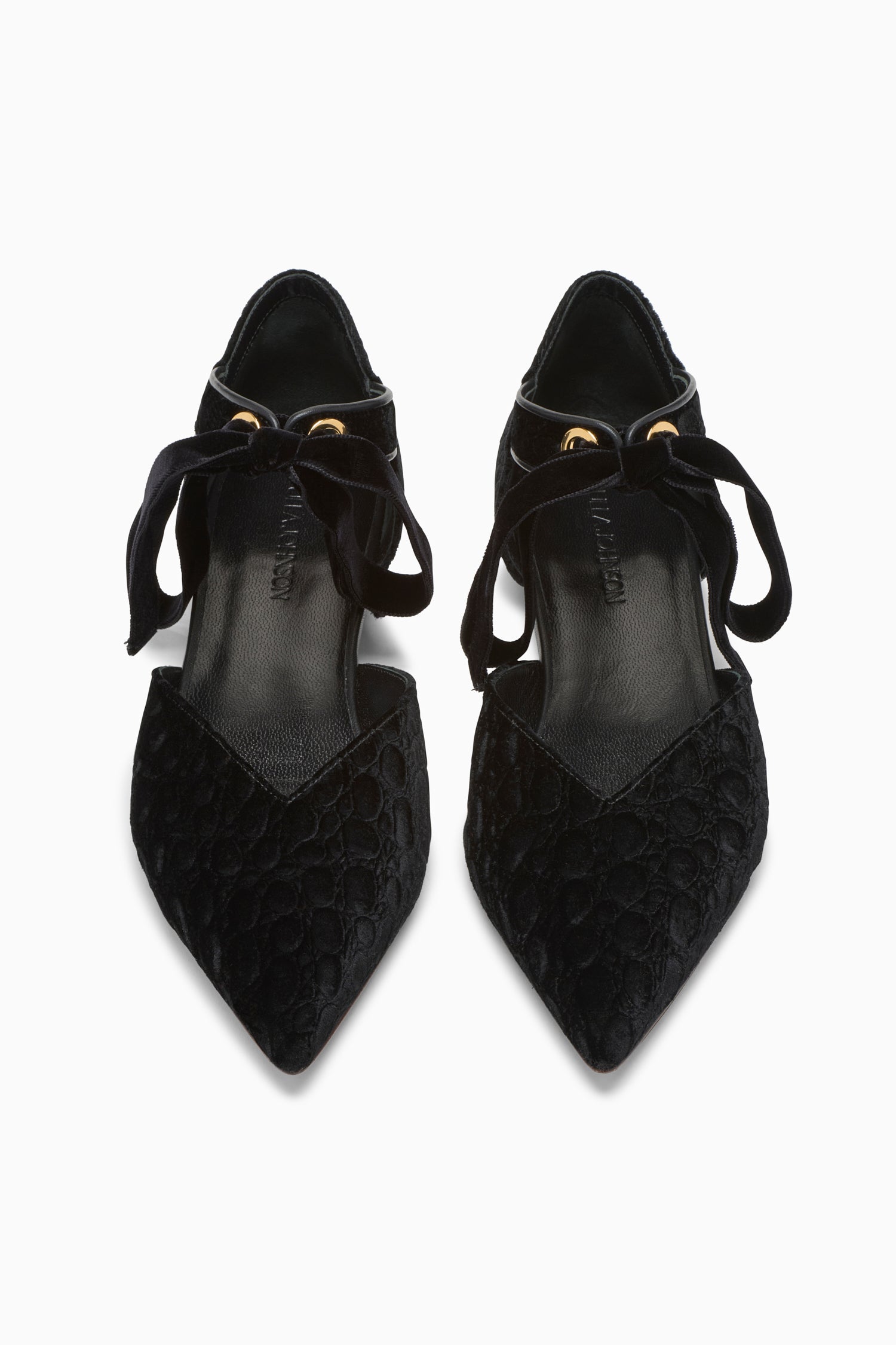 Corinna Eyelet Flat - Noir