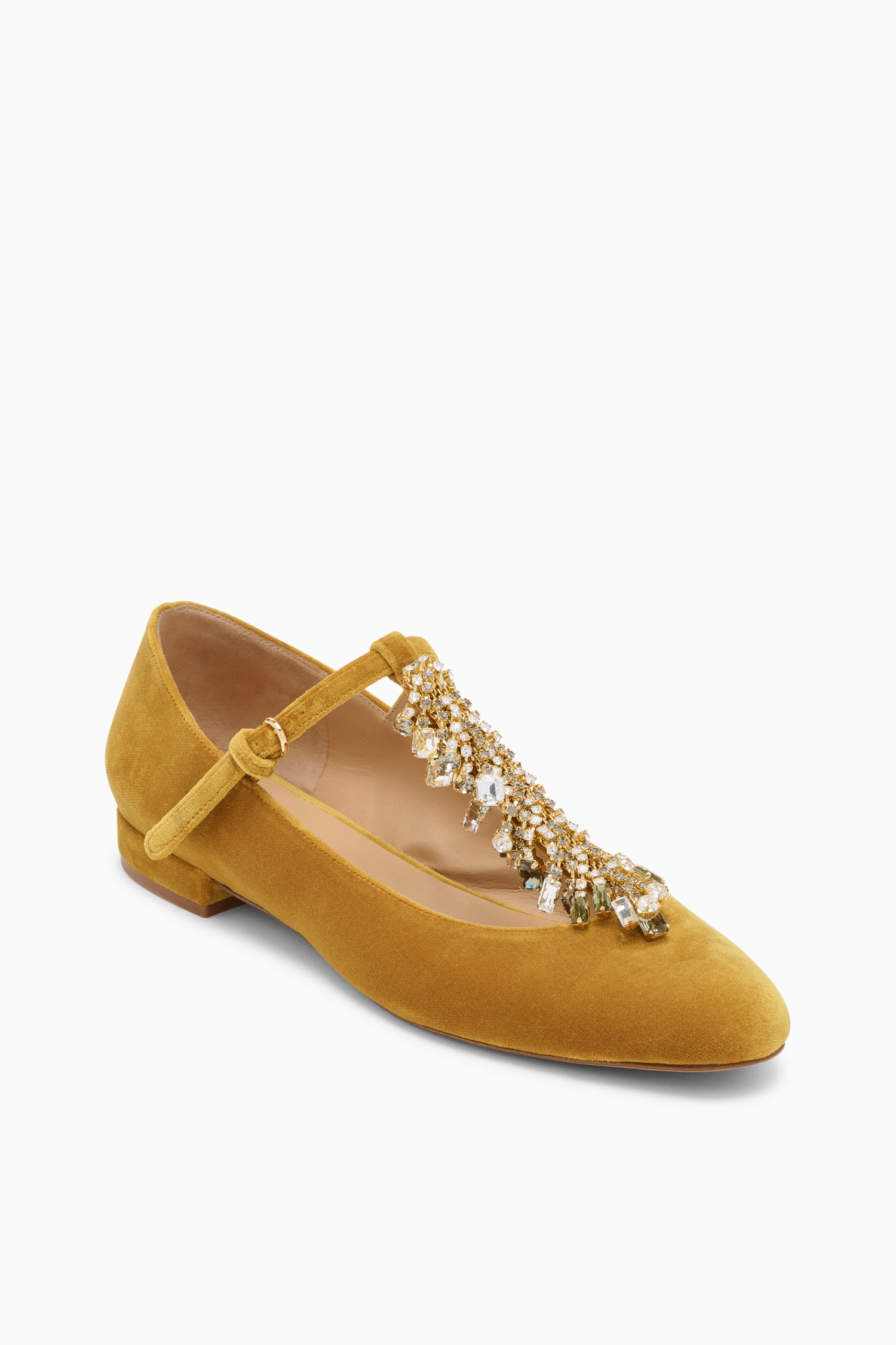 Ulla Johnson Bianca Crystal T&ndash;Strap Ballerina - Artichoke