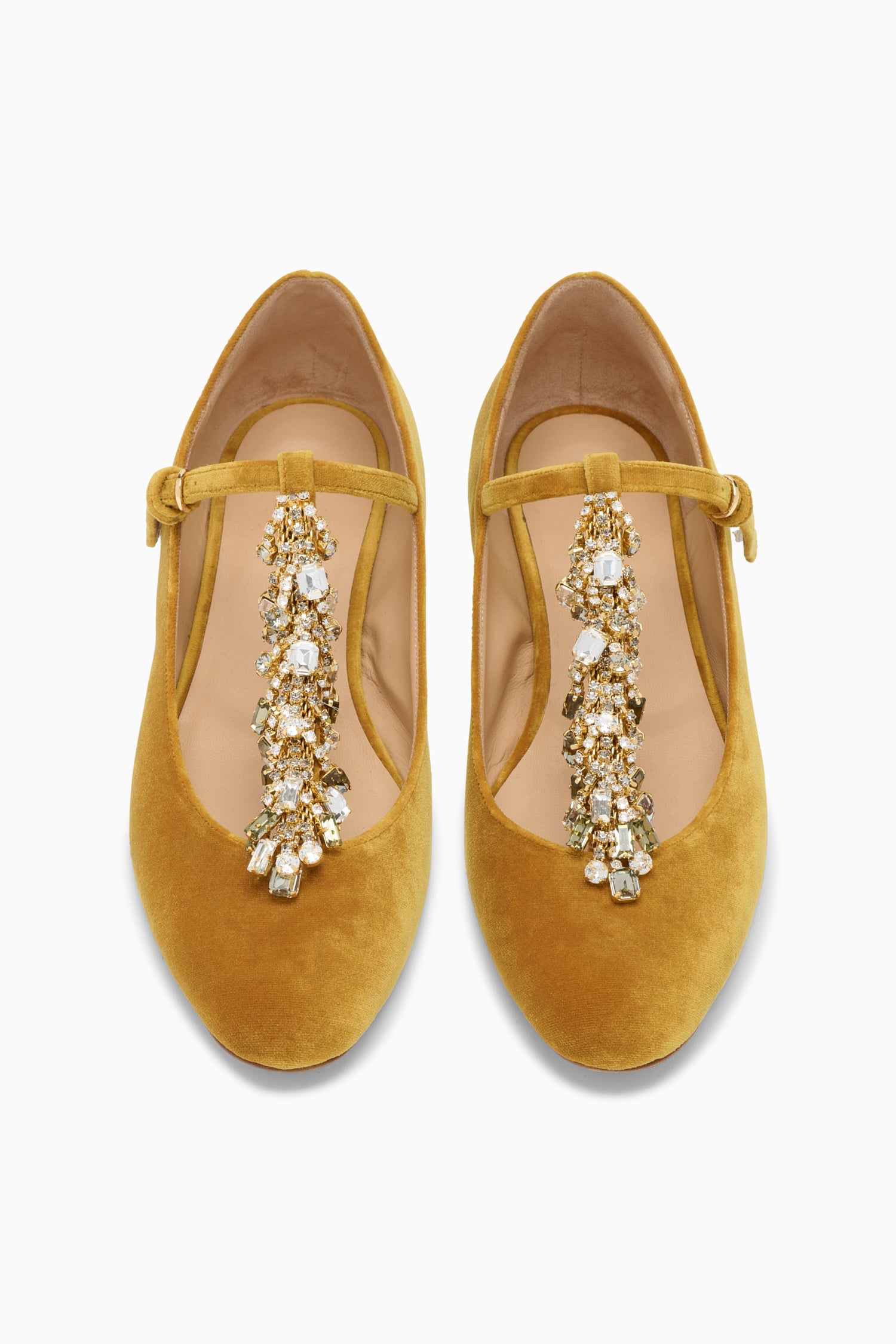 Bianca Crystal T&ndash;Strap Ballerina - Artichoke