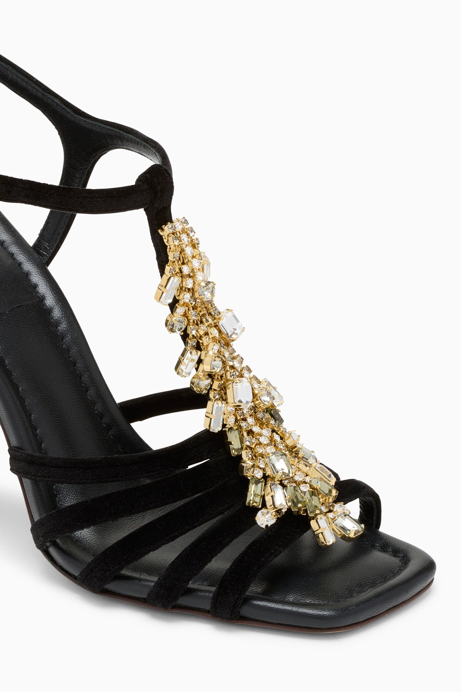 Bianca Crystal T&ndash;Strap High Heel - Noir