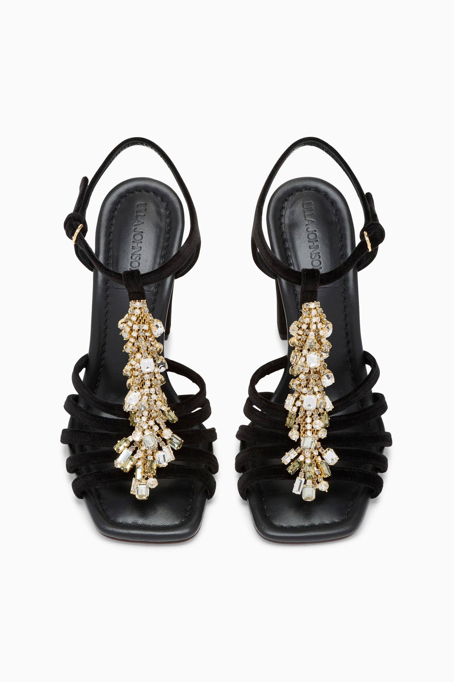 Bianca Crystal T&ndash;Strap High Heel - Noir