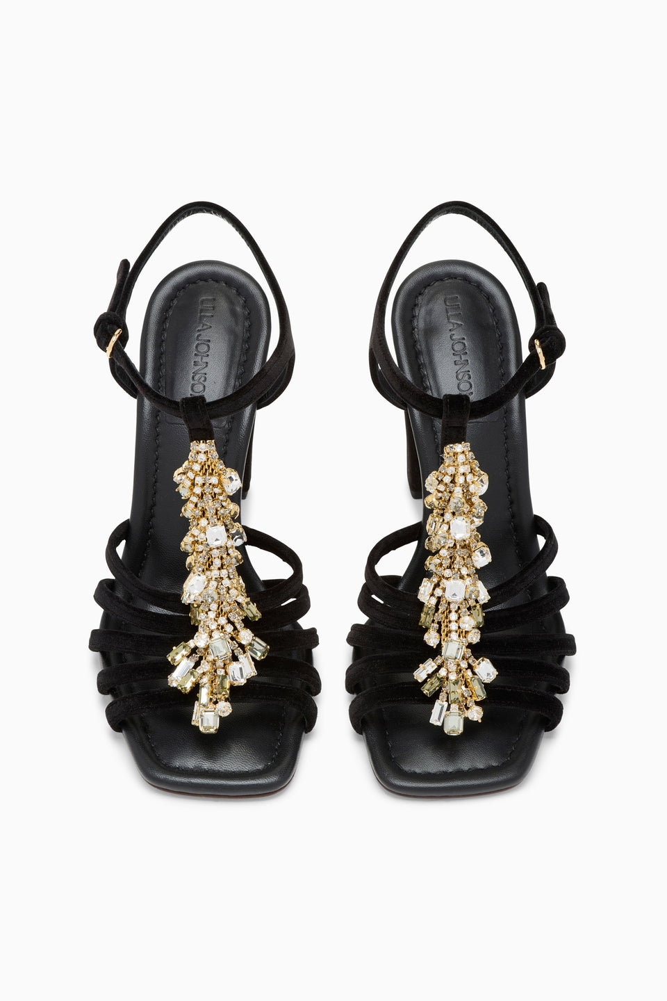 Bianca Crystal T&ndash;Strap High Heel - Noir