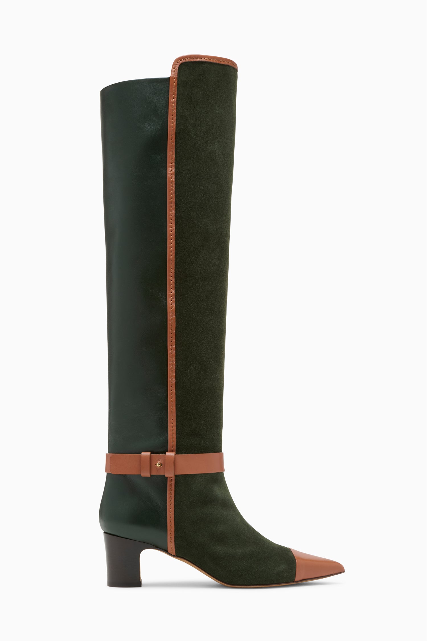 Kiki Patchwork Boot - Militaire Mixte Green Suede & Leather Over