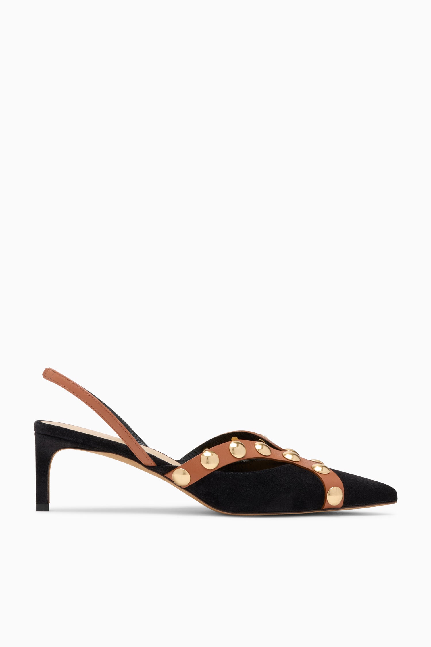 Vendome Studded Kitten Heel Noir Mixte