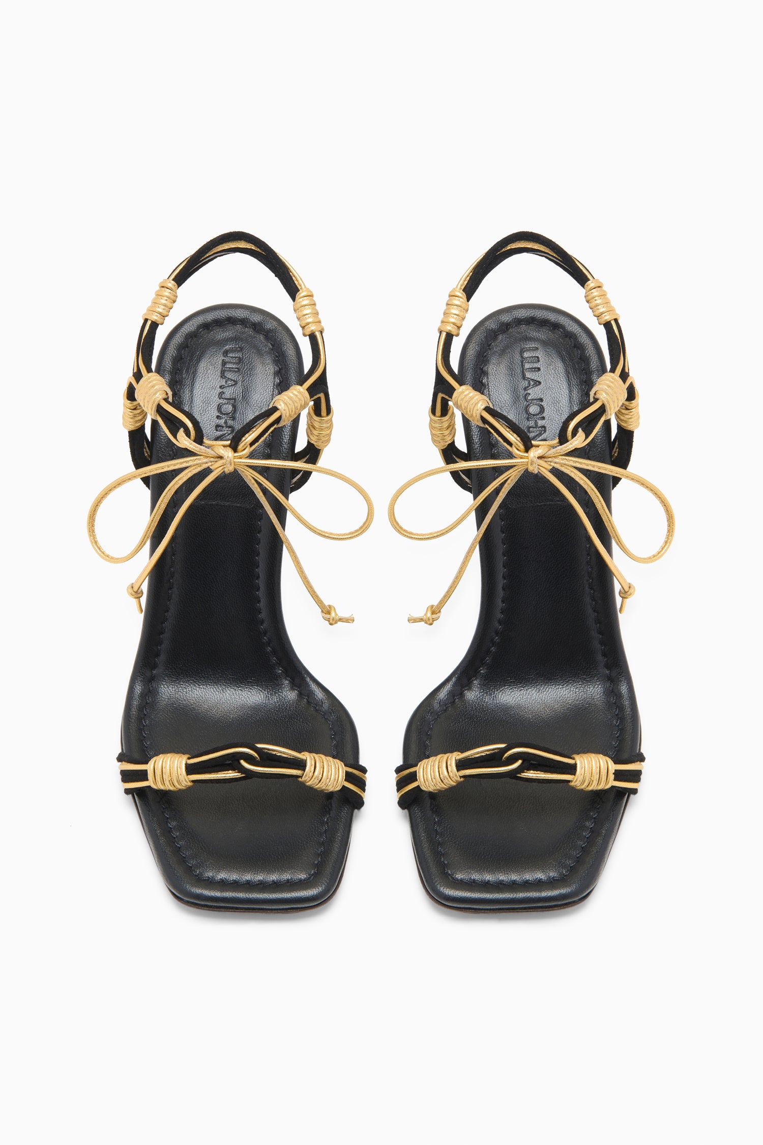 Ulla Johnson Aris Novel Strap High Heel - Gold Noir