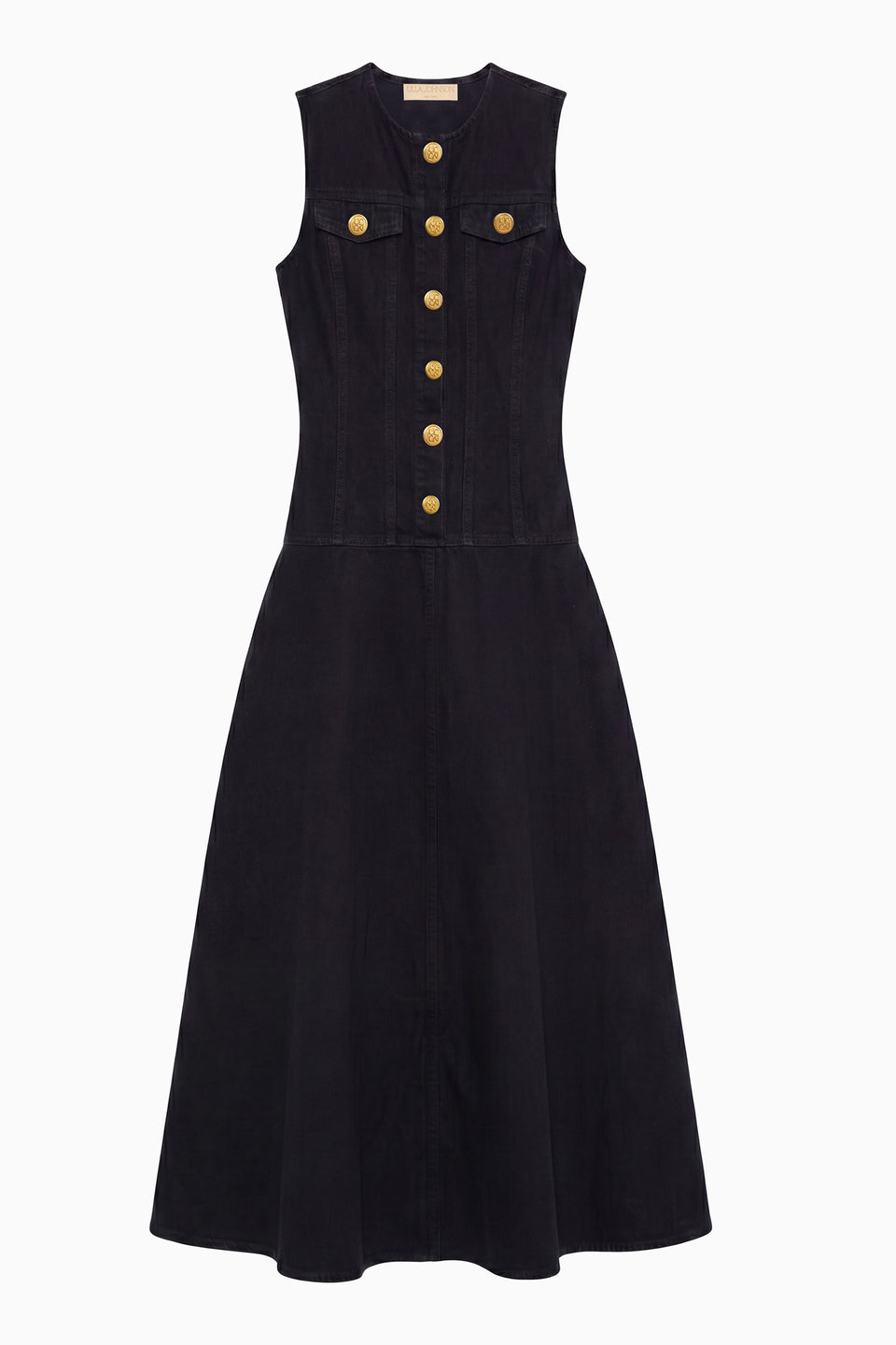 The Odella Denim Dress - Noir