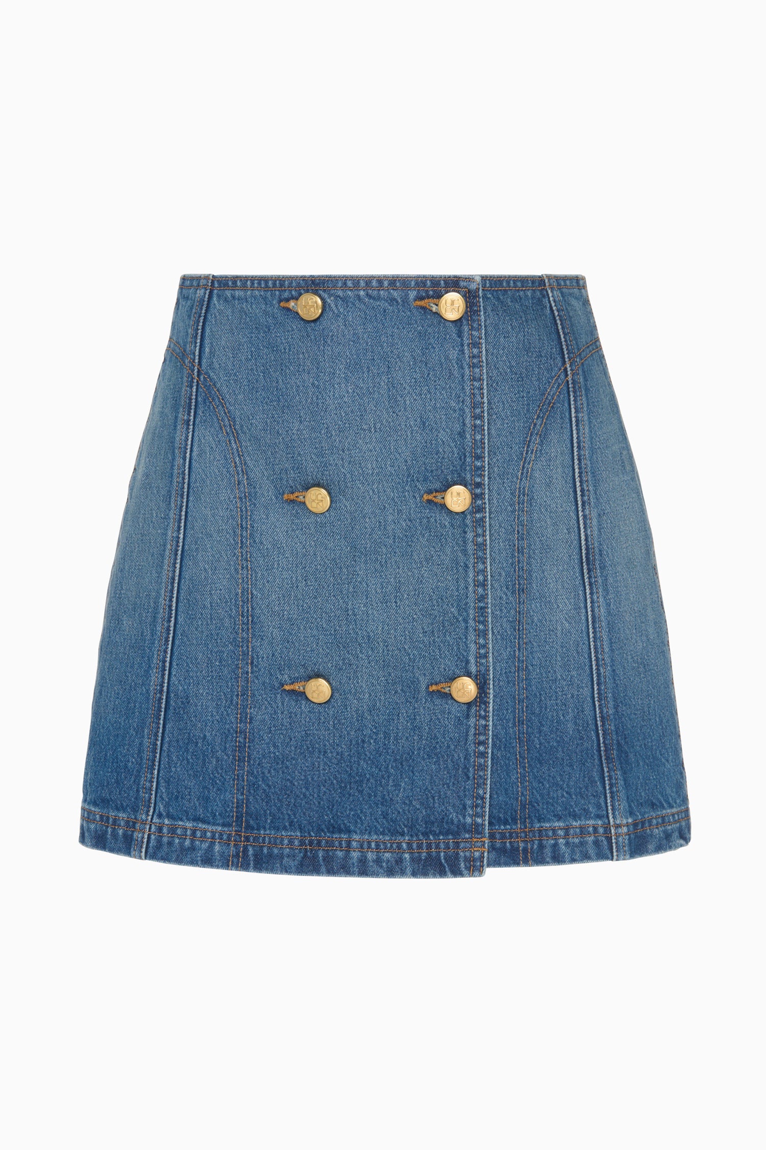 The Clara Mini Denim Skirt - Danube Medium Indigo Wash Classic