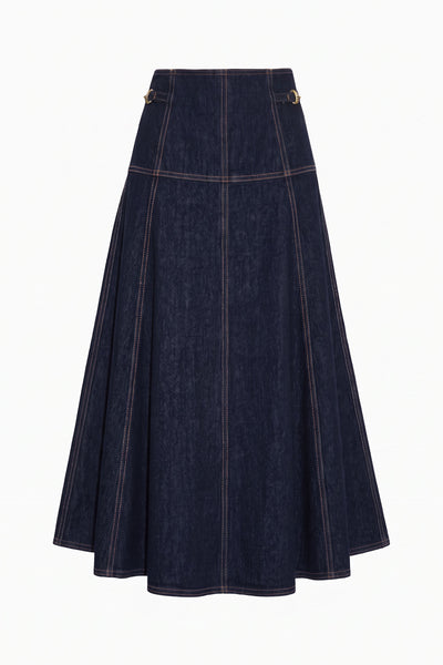 The Brigette Denim Midi Skirt - Tigris