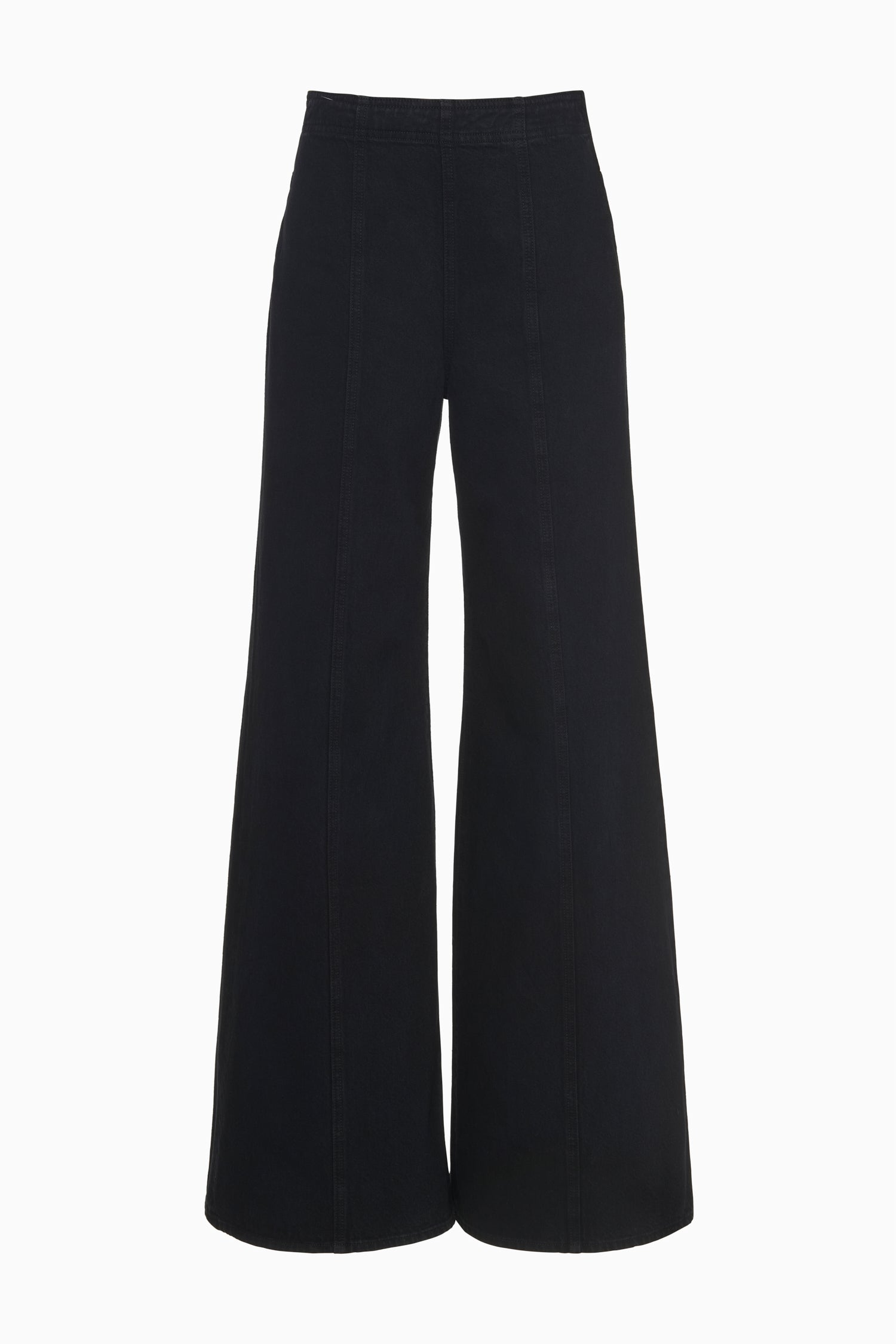 The Bianca Wide Leg Seamed Jean - Noir