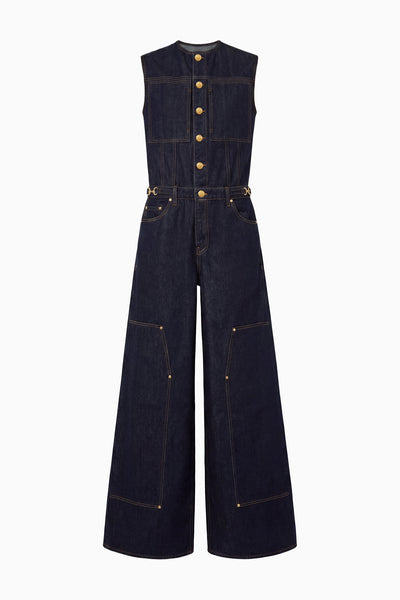 The Esme Denim Jumpsuit - Tigris Dark Wash Denim Jumpsuit - Ulla