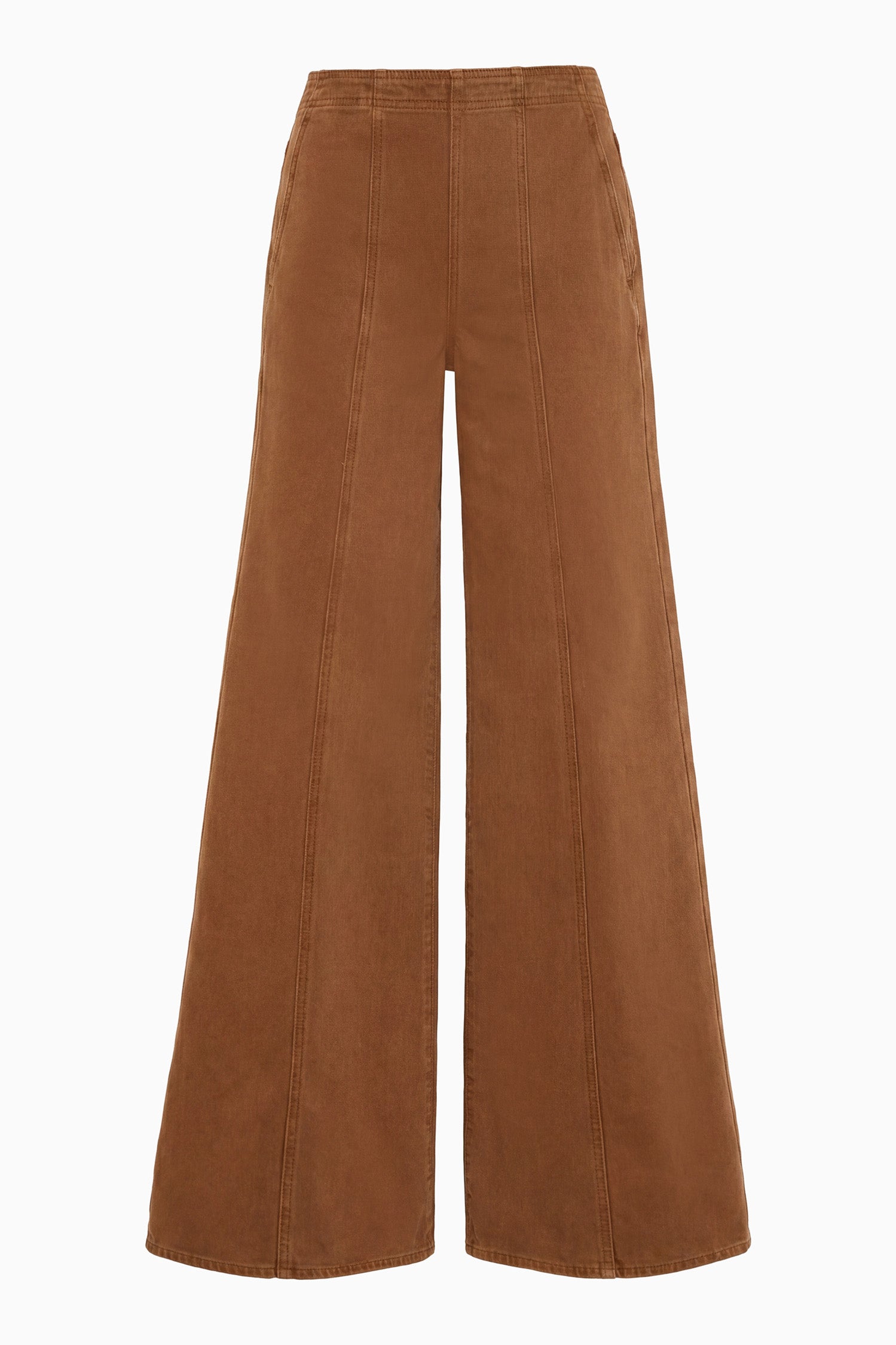 Bianca Wide Leg Seamed Jean Umber