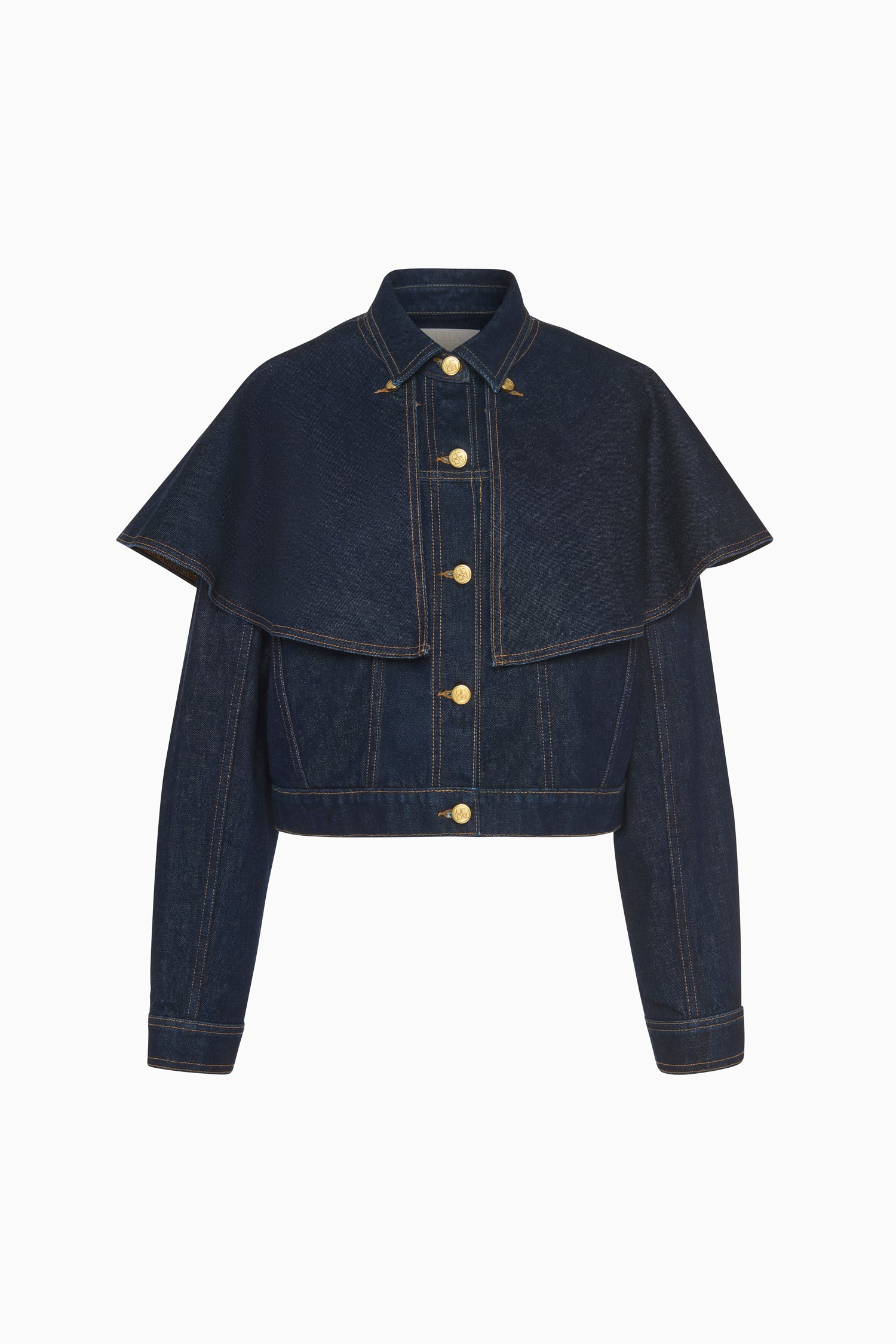 The Agata Denim Cape Jacket - Tigris Indigo Wash Denim Layer