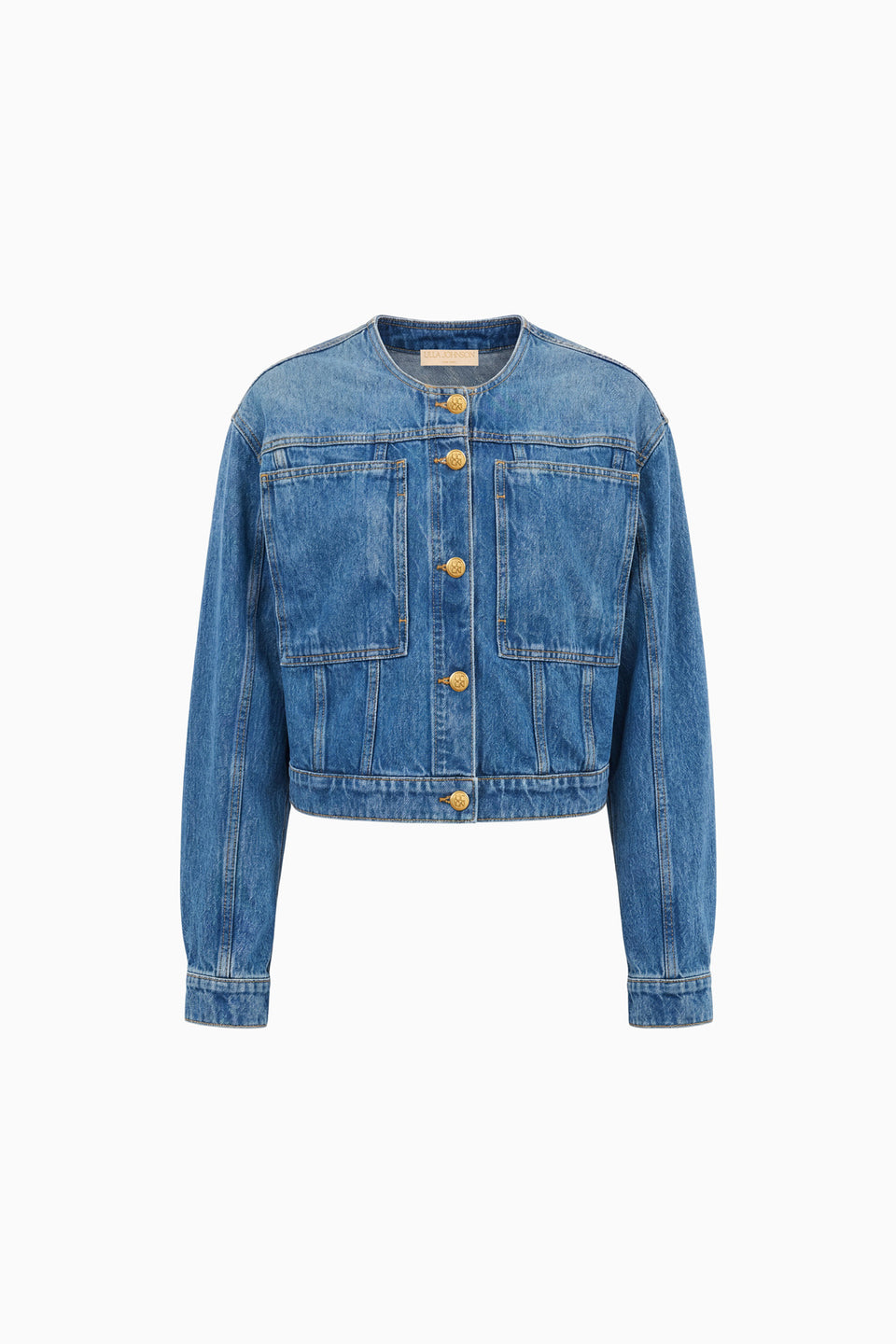 The Briar Collarless Denim Jacket - Danube