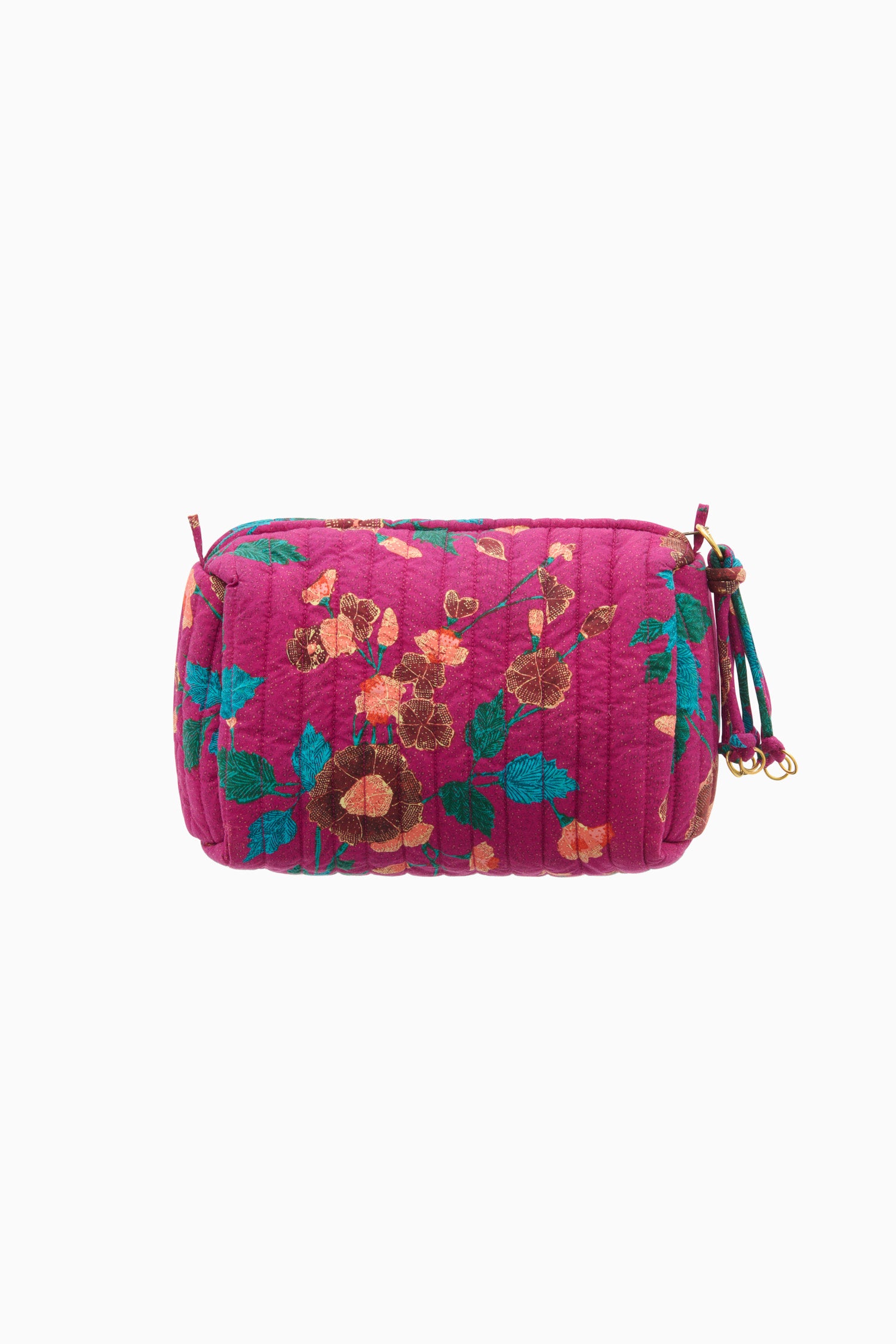 Priya Makeup Bag Ruby Flora Pink Floral Cotton Makeup Bag Ulla Johnson