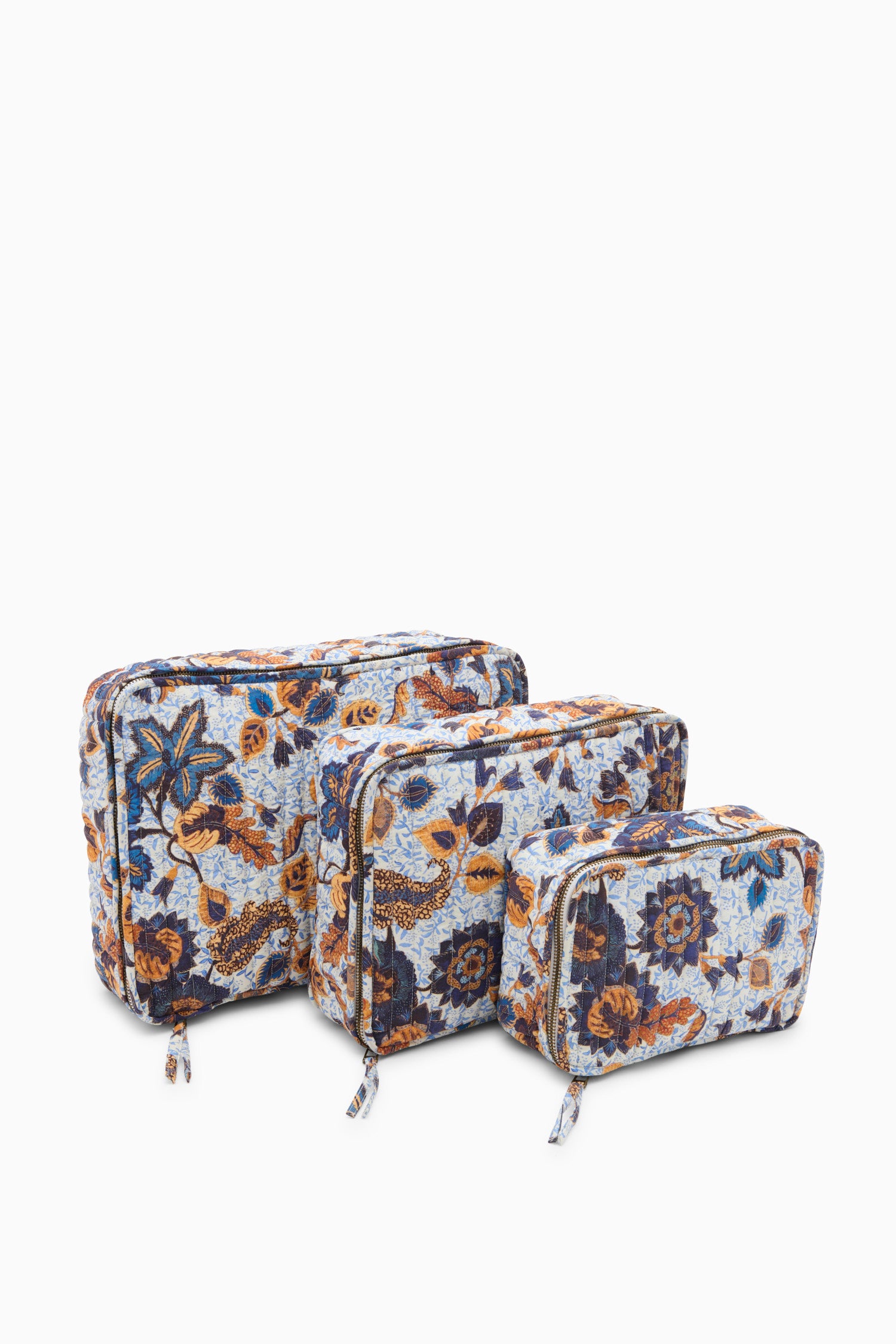 Packing Cubes - Jasmine Quilted Cotton Travel Organizers