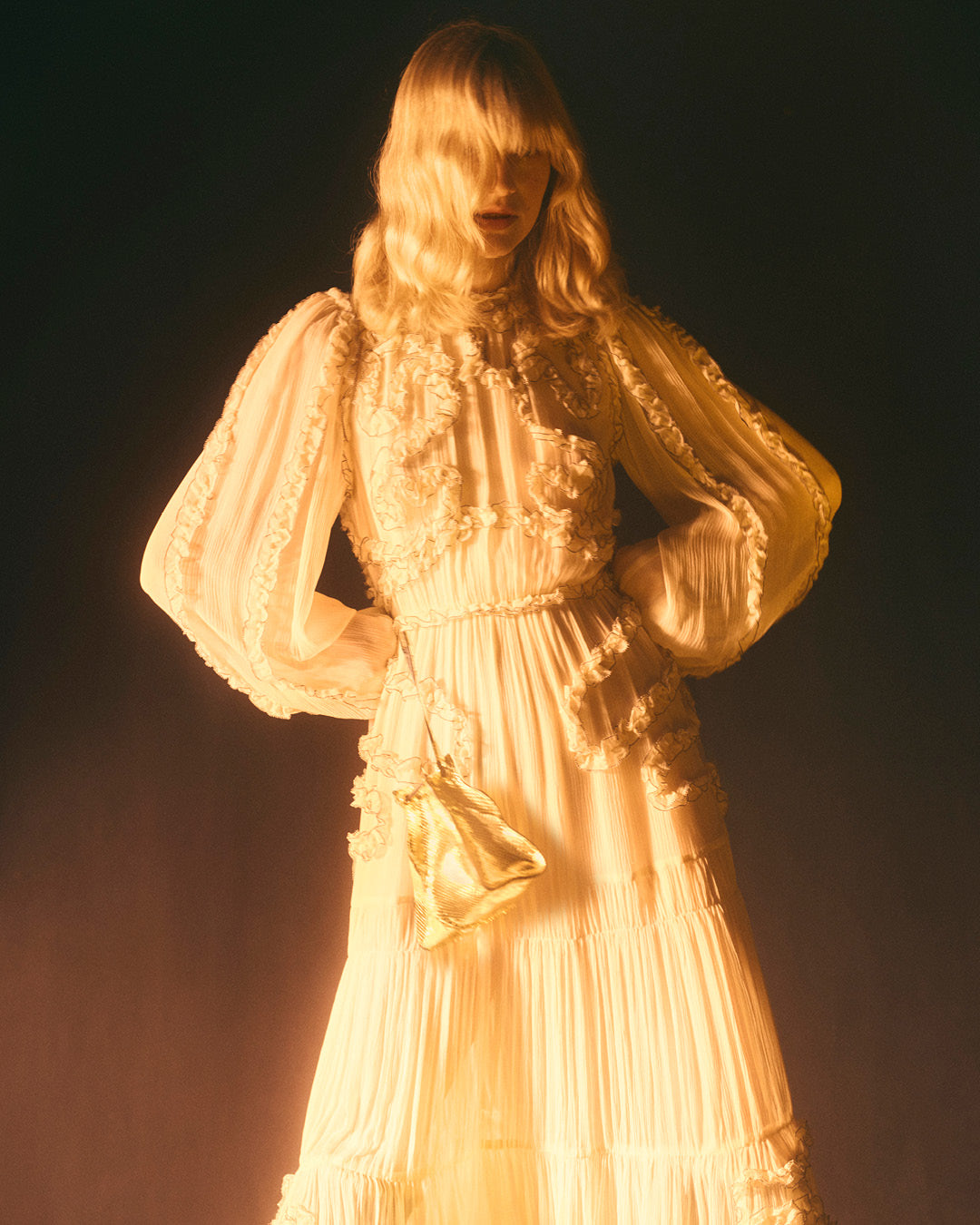 Iona Silk Long Dress - Chantilly