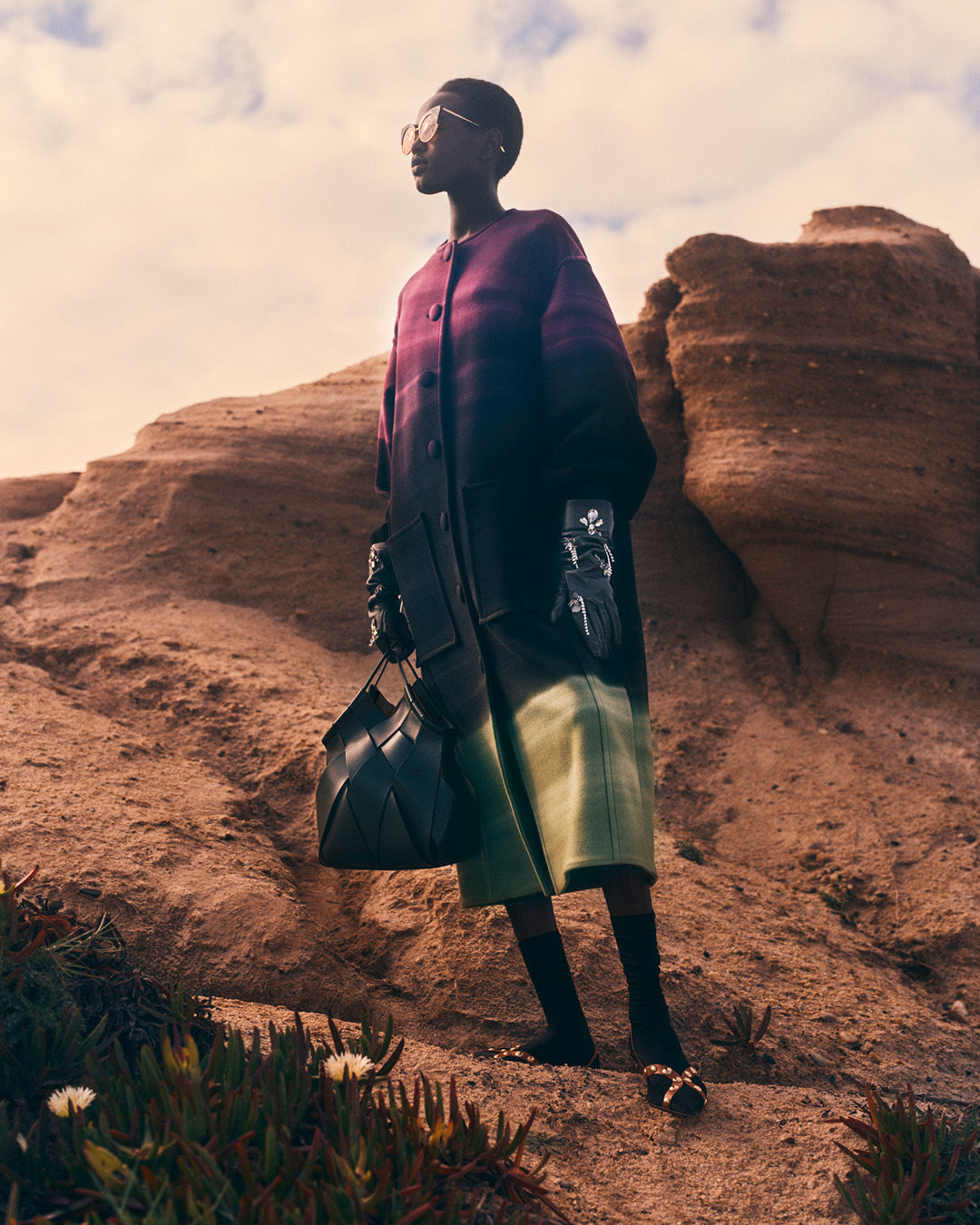 Ulla Johnson Fernanda Oversized Wool Melton Coat - Borealis