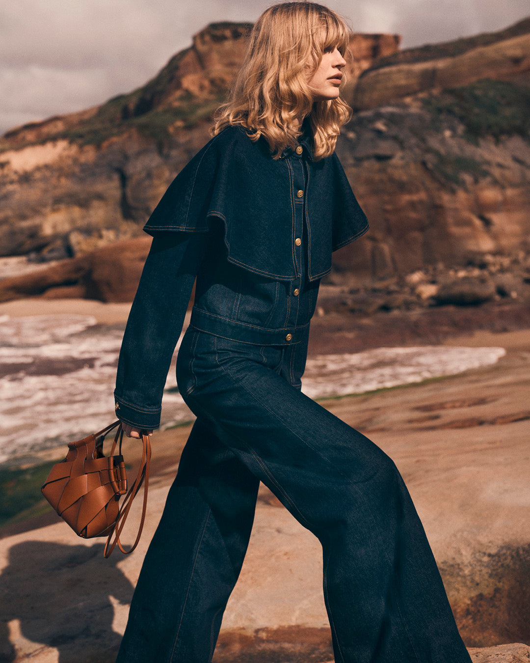 The Agata Denim Cape Jacket - Tigris