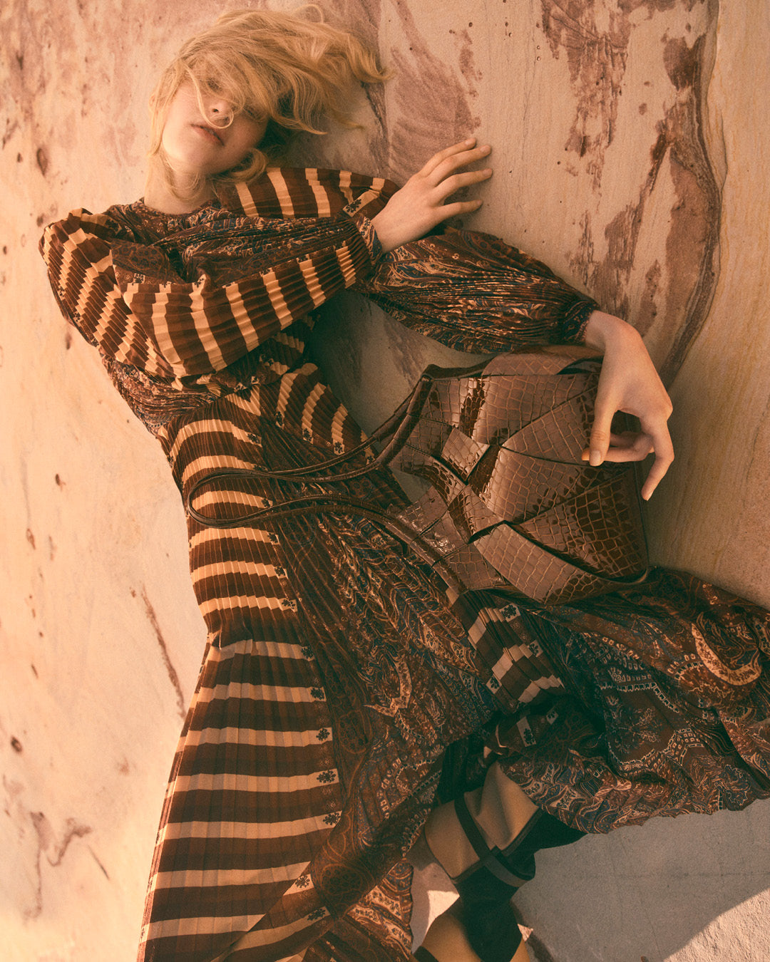 Ulla Johnson Sarai Pleated Long Sleeve Long Dress - Topaz