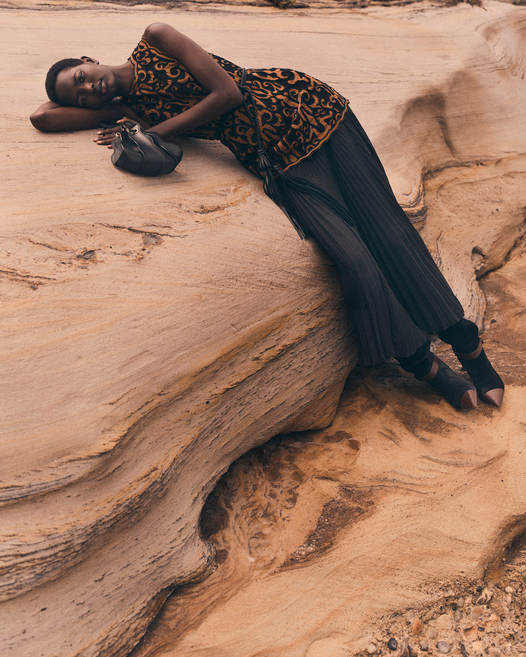 Ulla Johnson Auryn Applique Sleeveless Long Dress - Saffron