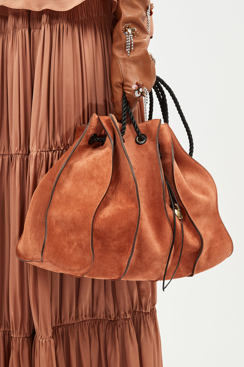 Adria Pleated Wave Tote - Sierra