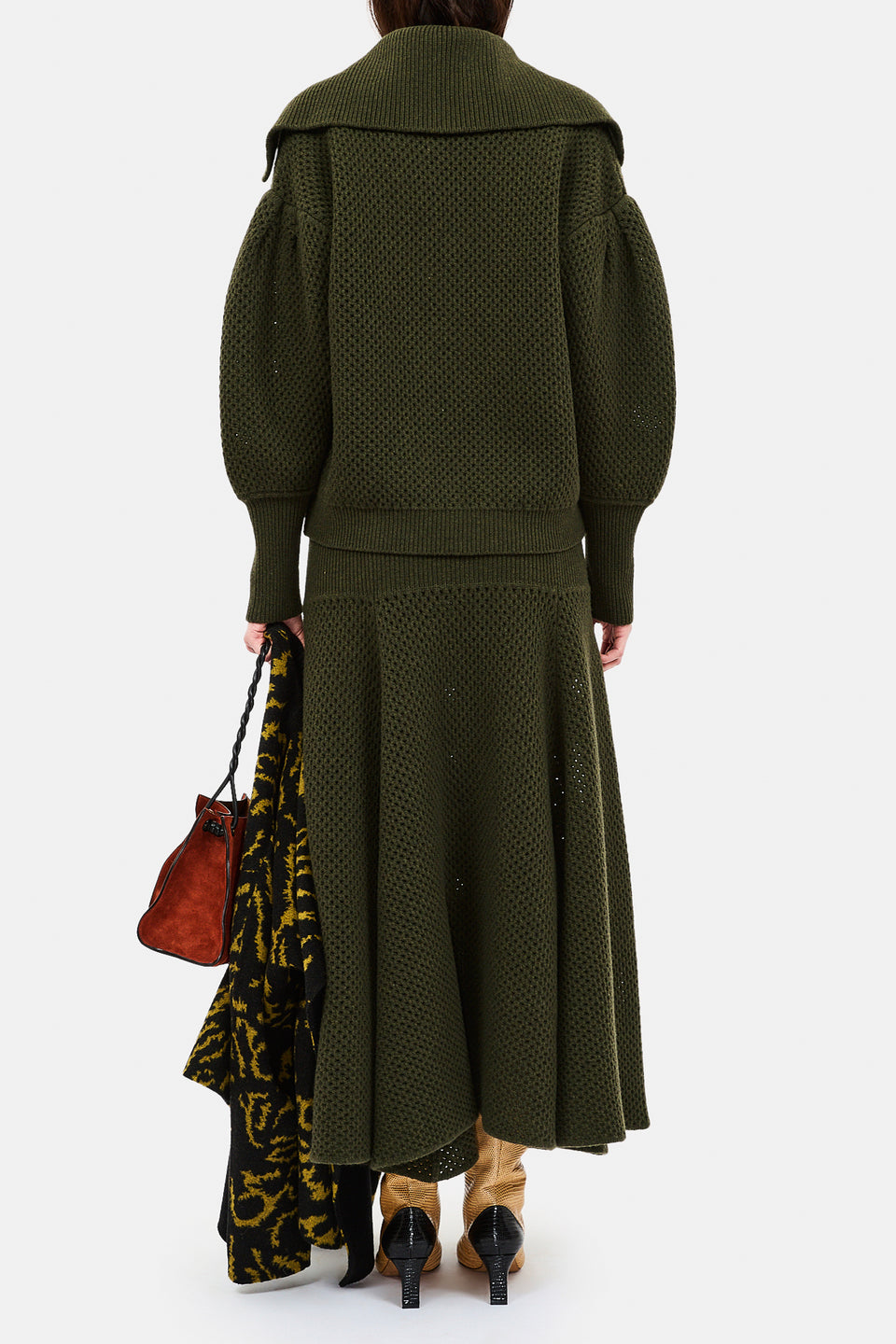 Lucia Wool Knit Skirt - Militaire