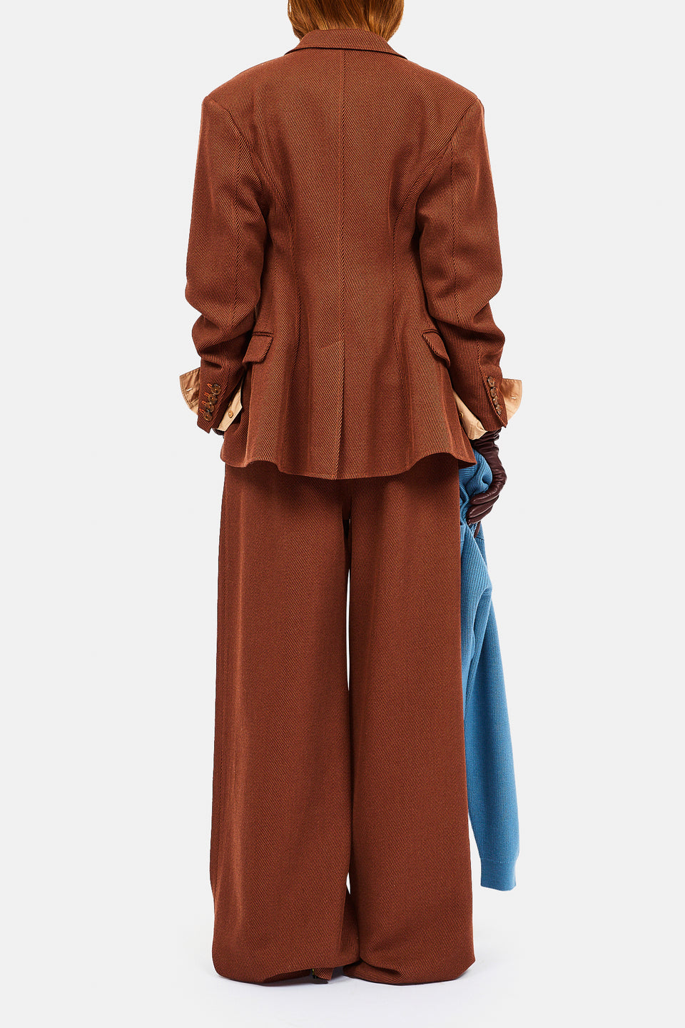 Milo Wide Leg Wool Pant - Rosewood