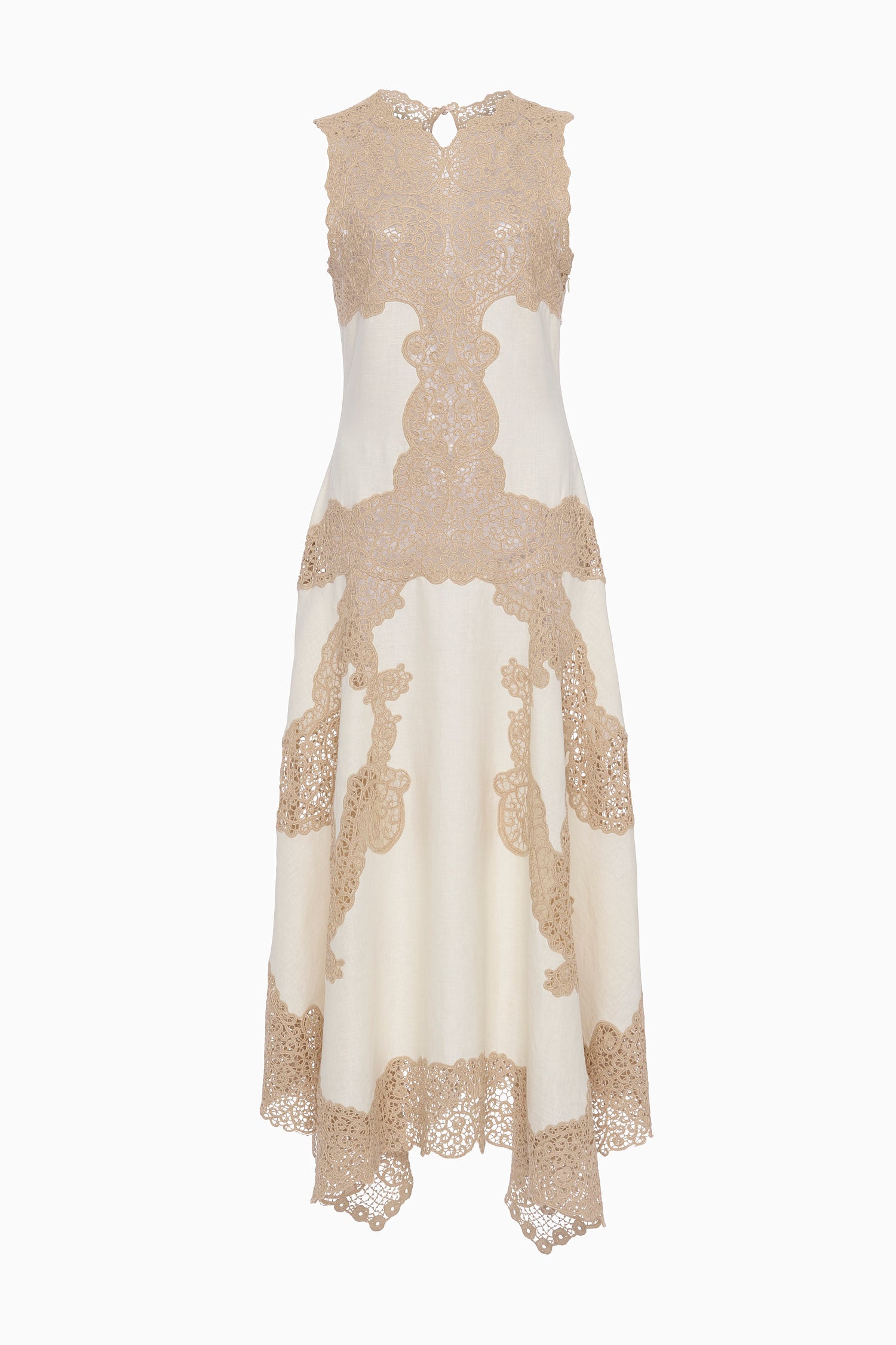 Arlette Sleeveless Handkerchief Dress - Travertine